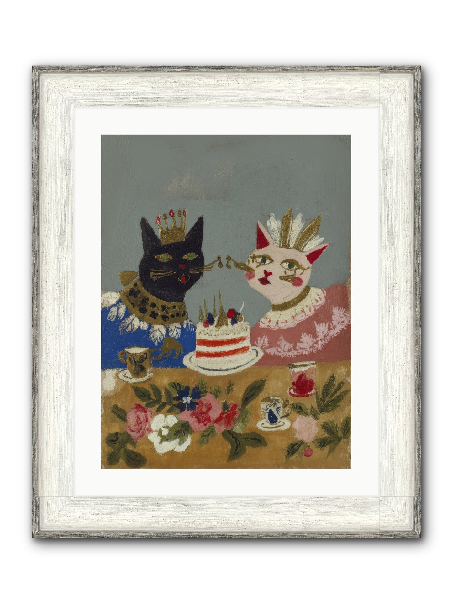 A Table Set For One More Framed Print - Driftwood White 18x24