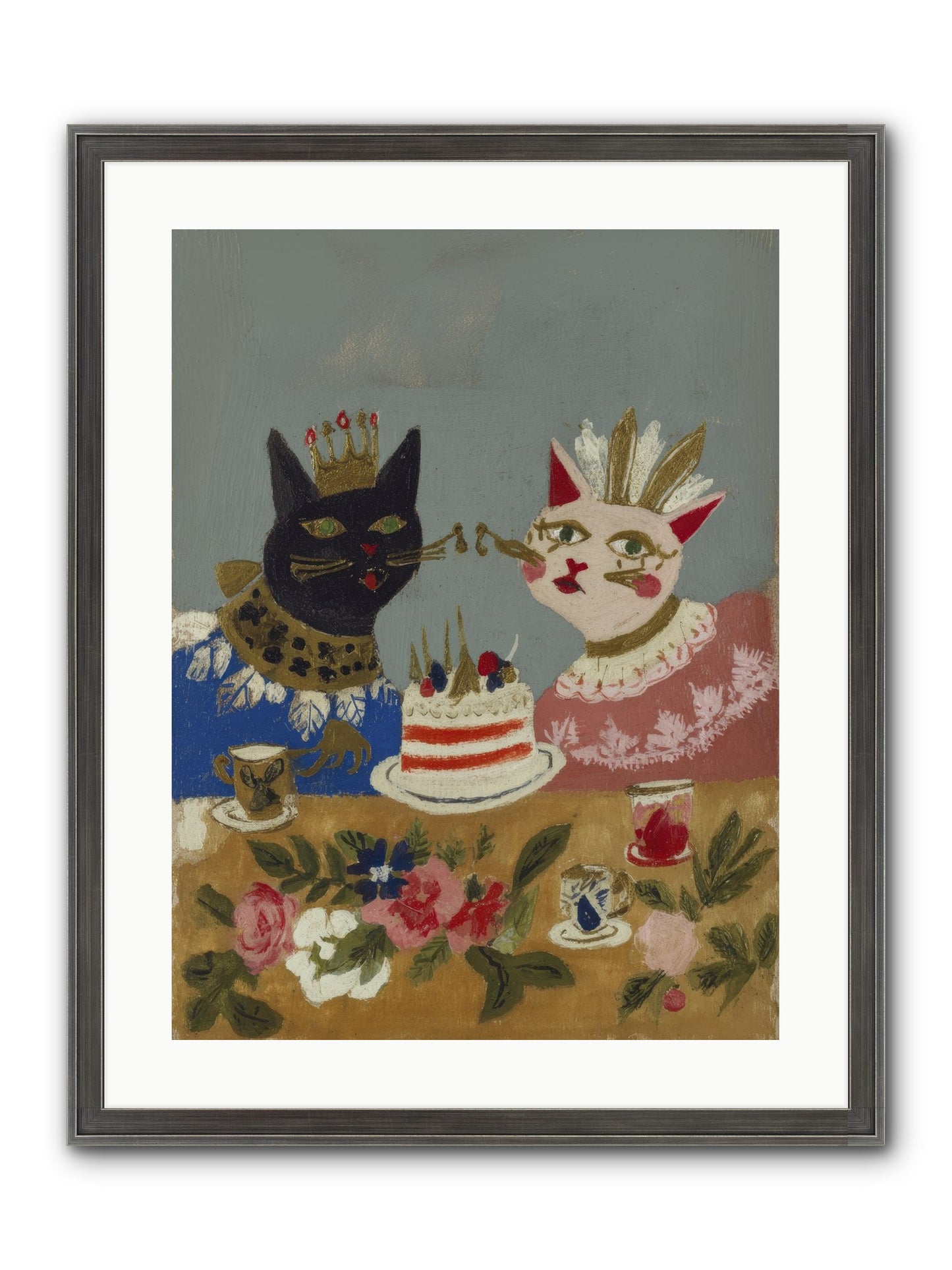 A Table Set For One More Framed Print - Slimwoods Black/Silver 18x24