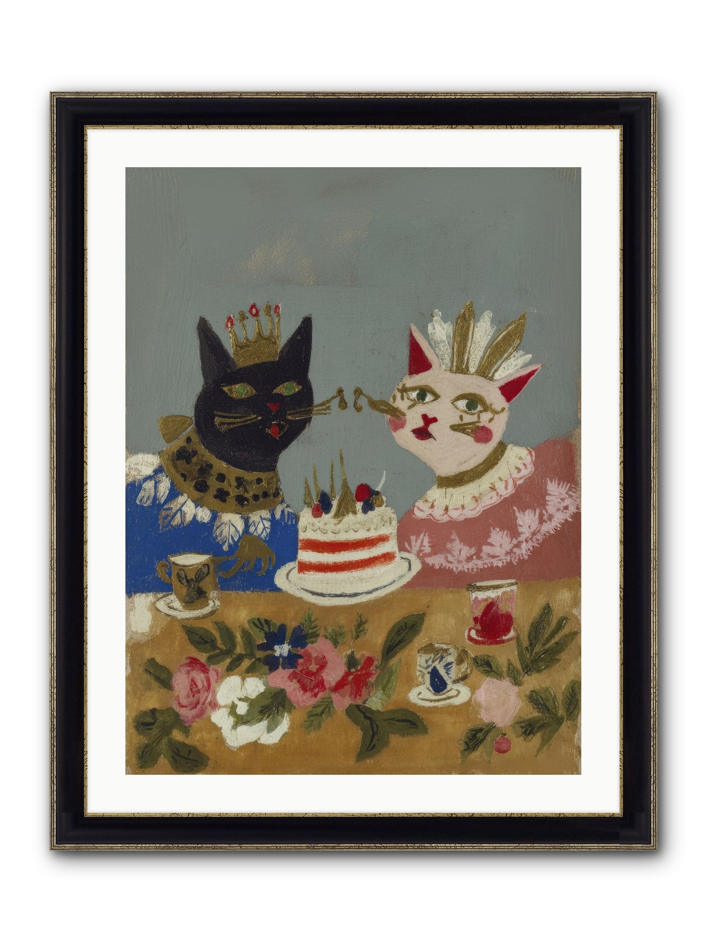 A Table Set For One More Framed Print - Black & Gold 24x32