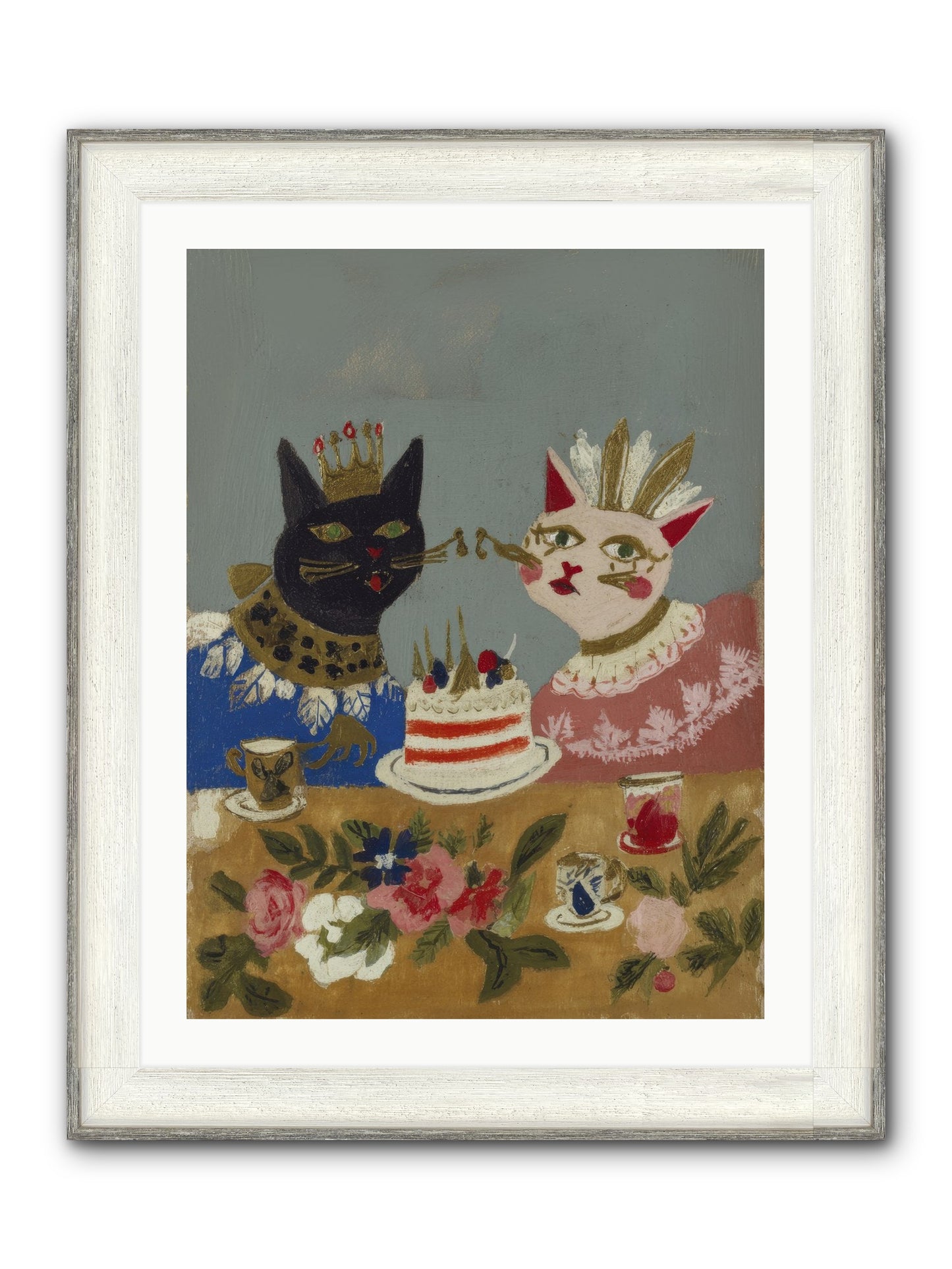 A Table Set For One More Framed Print - Driftwood White 24x32