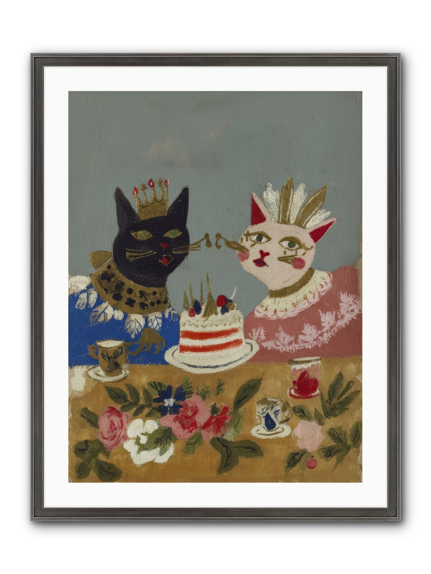 A Table Set For One More Framed Print - Slimwoods Black/Silver 24x32