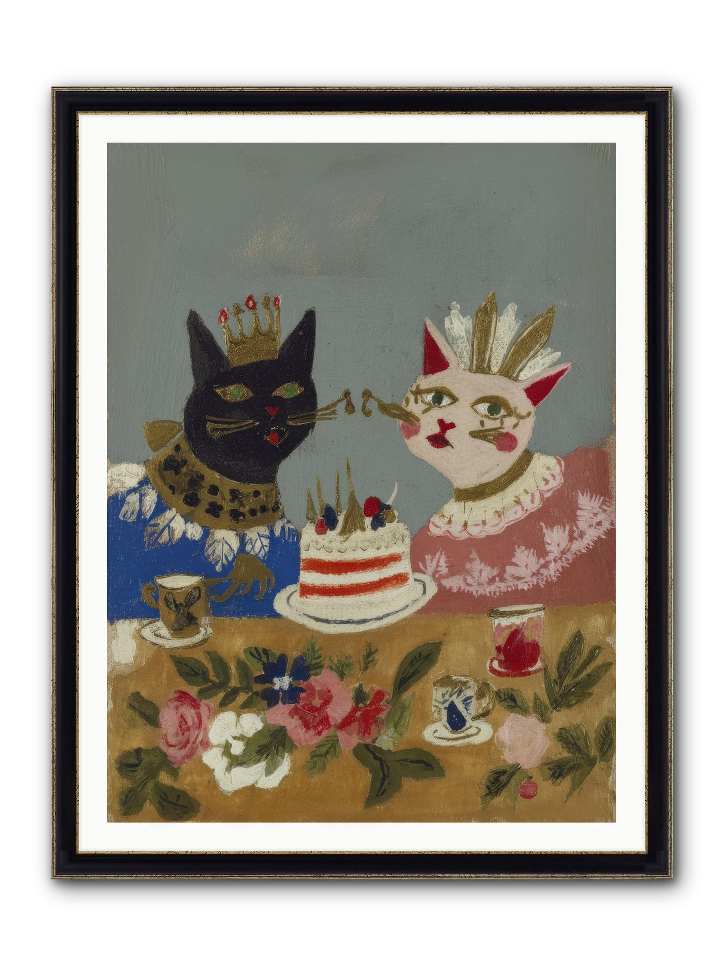 A Table Set For One More Framed Print - Black & Gold 36x48