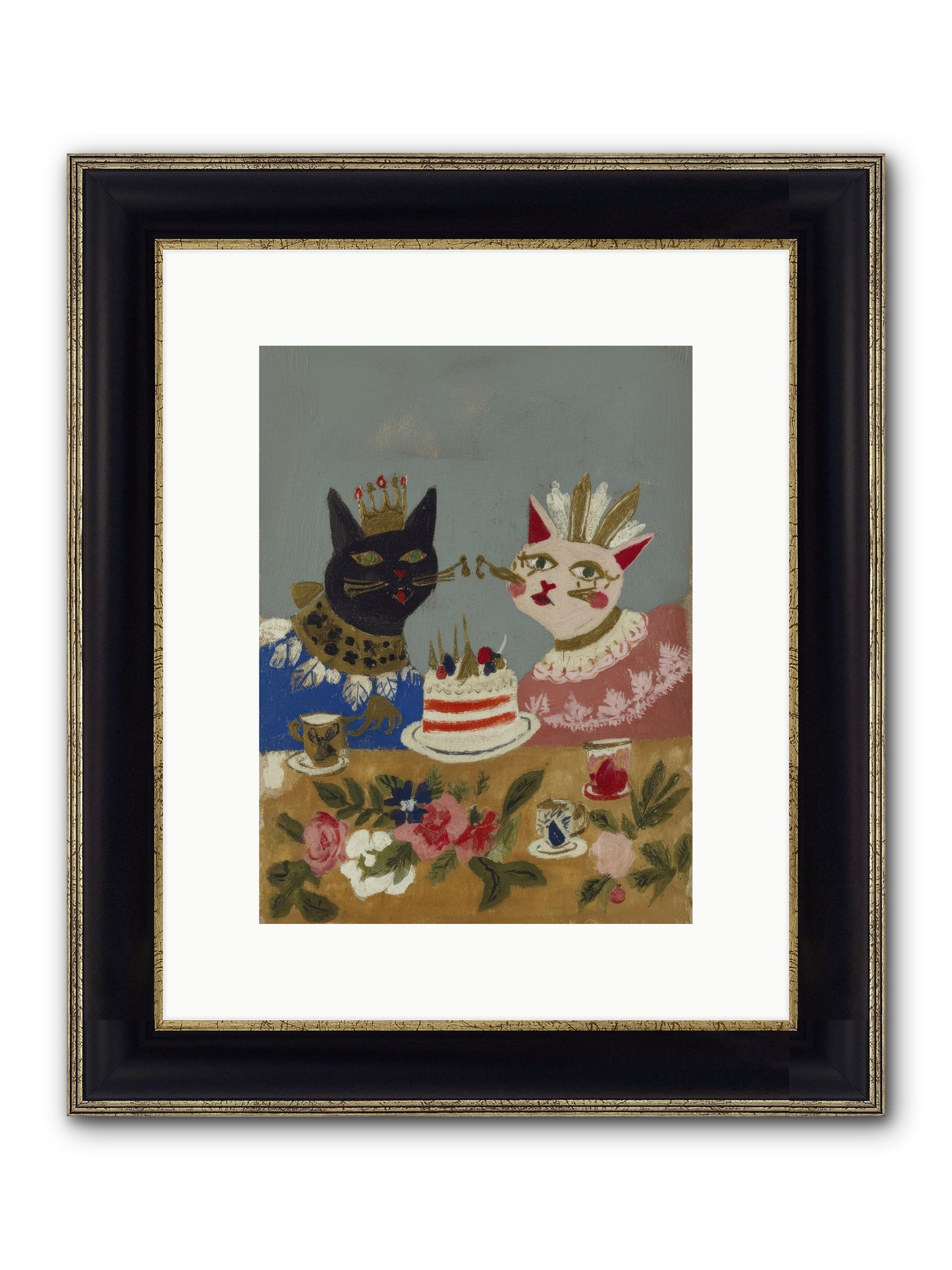 A Table Set For One More Framed Print - Black & Gold 9x12
