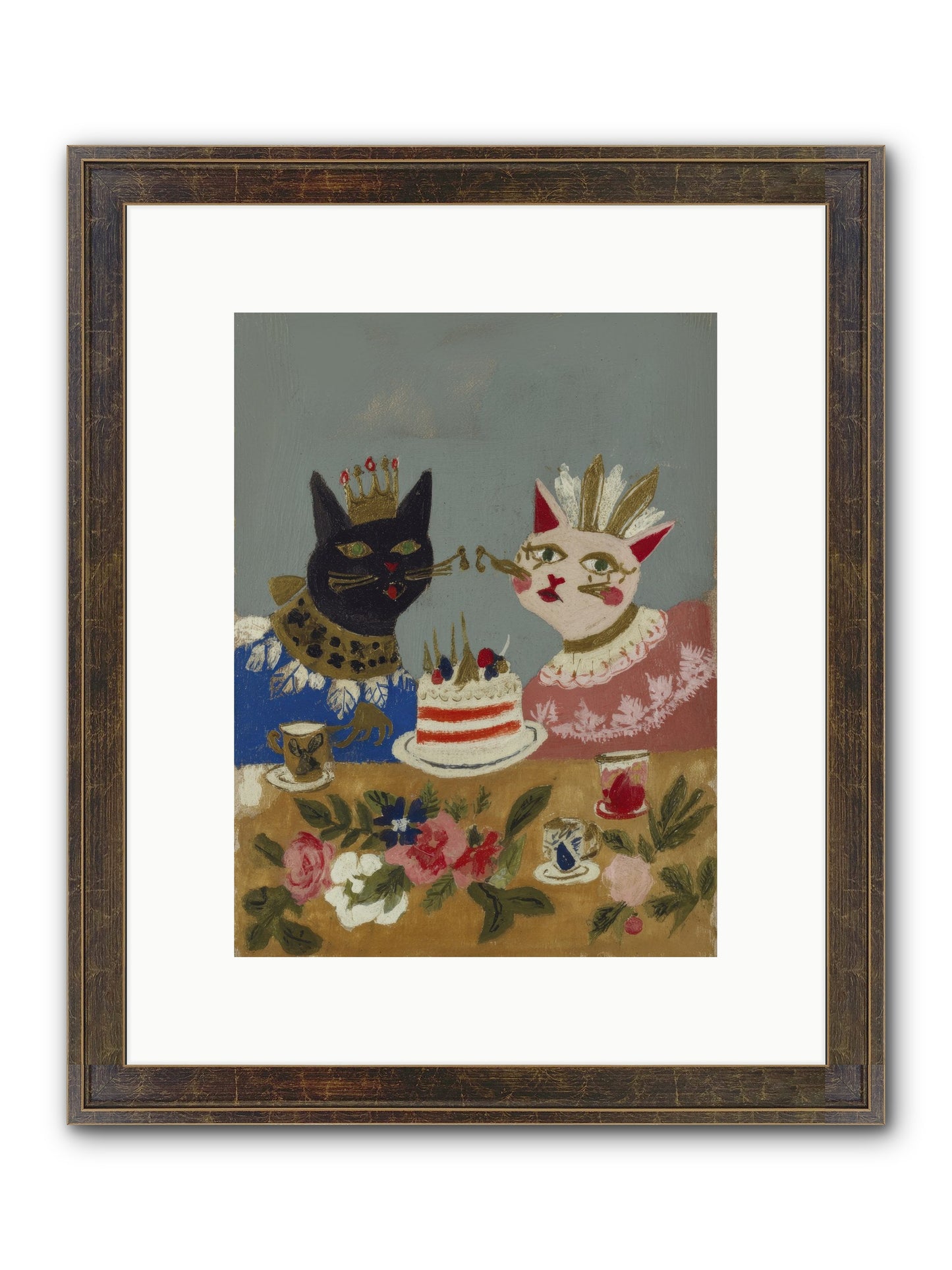 A Table Set For One More Framed Print - Slimwoods Black/Gold 9x12