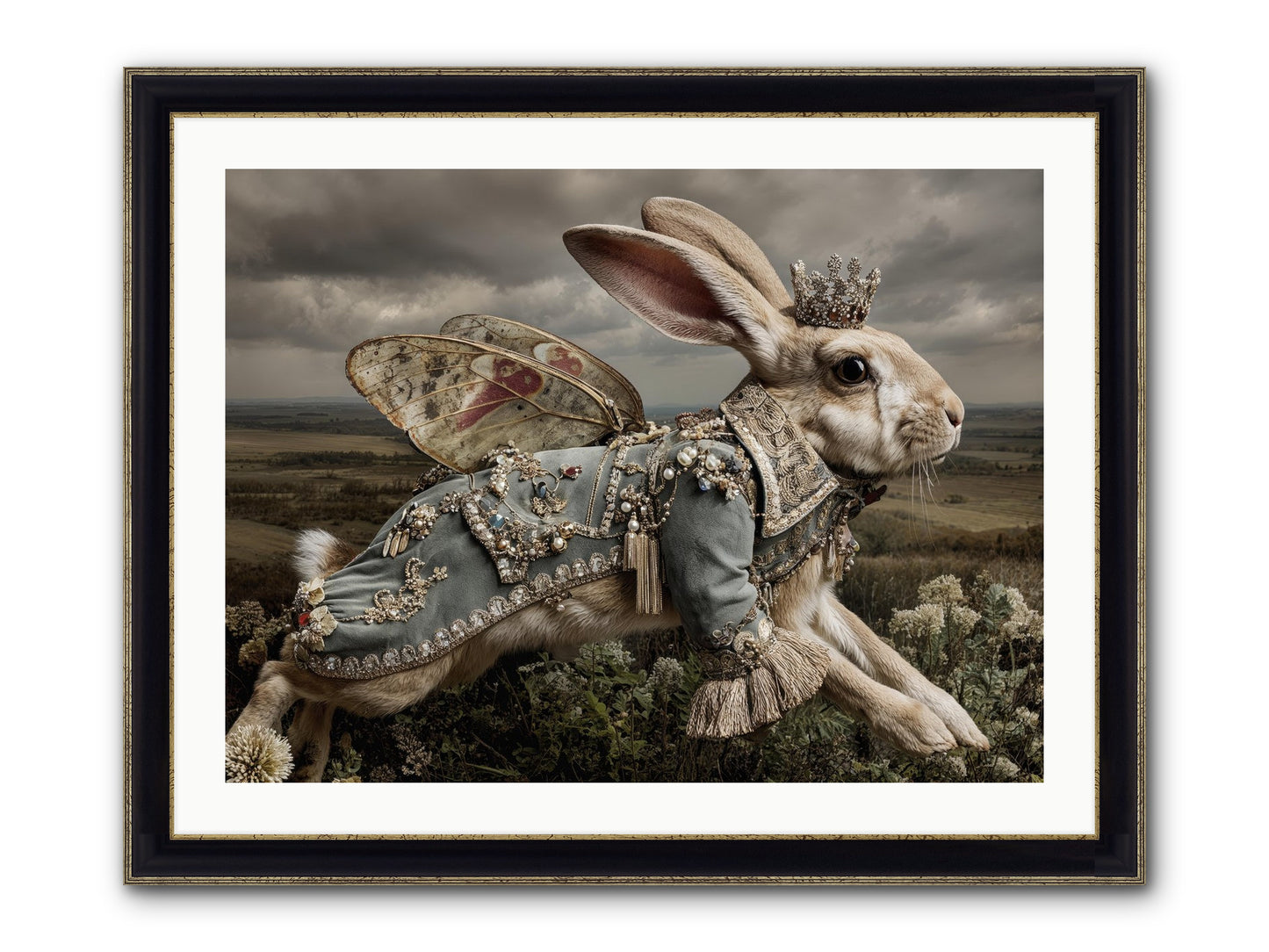 A Theory Of Bloom No.1 Framed Print - Black & Gold 32x24