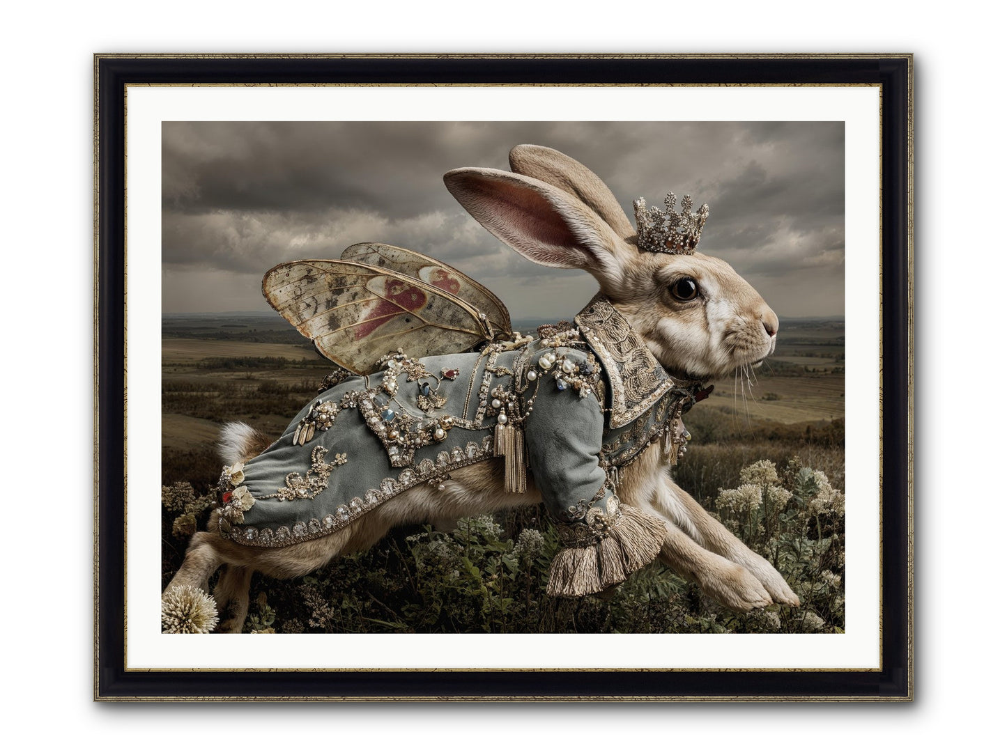 A Theory Of Bloom No.1 Framed Print - Black & Gold 40x30