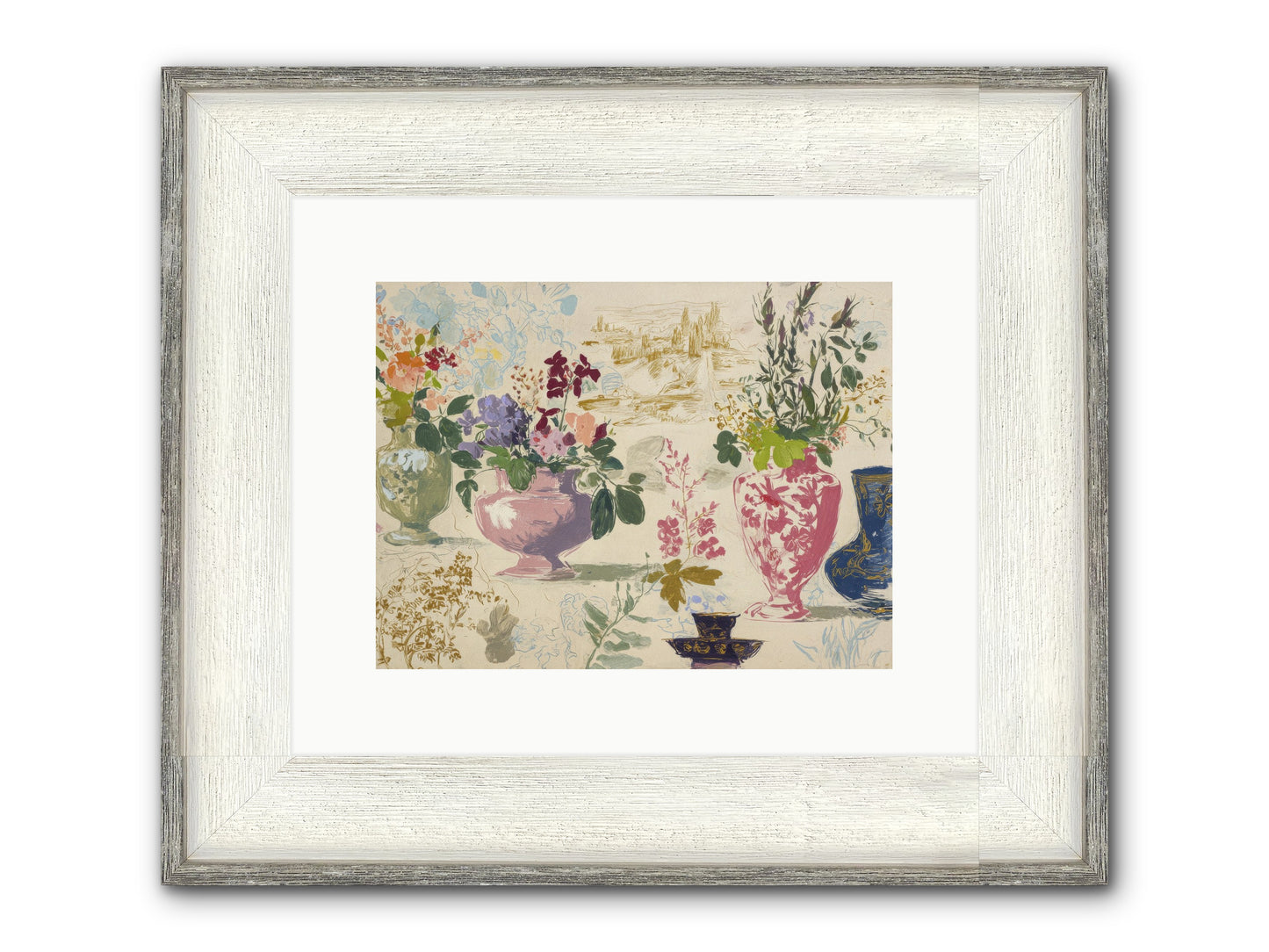 A Theory Of Teacups Framed Print - Driftwood White 12x9