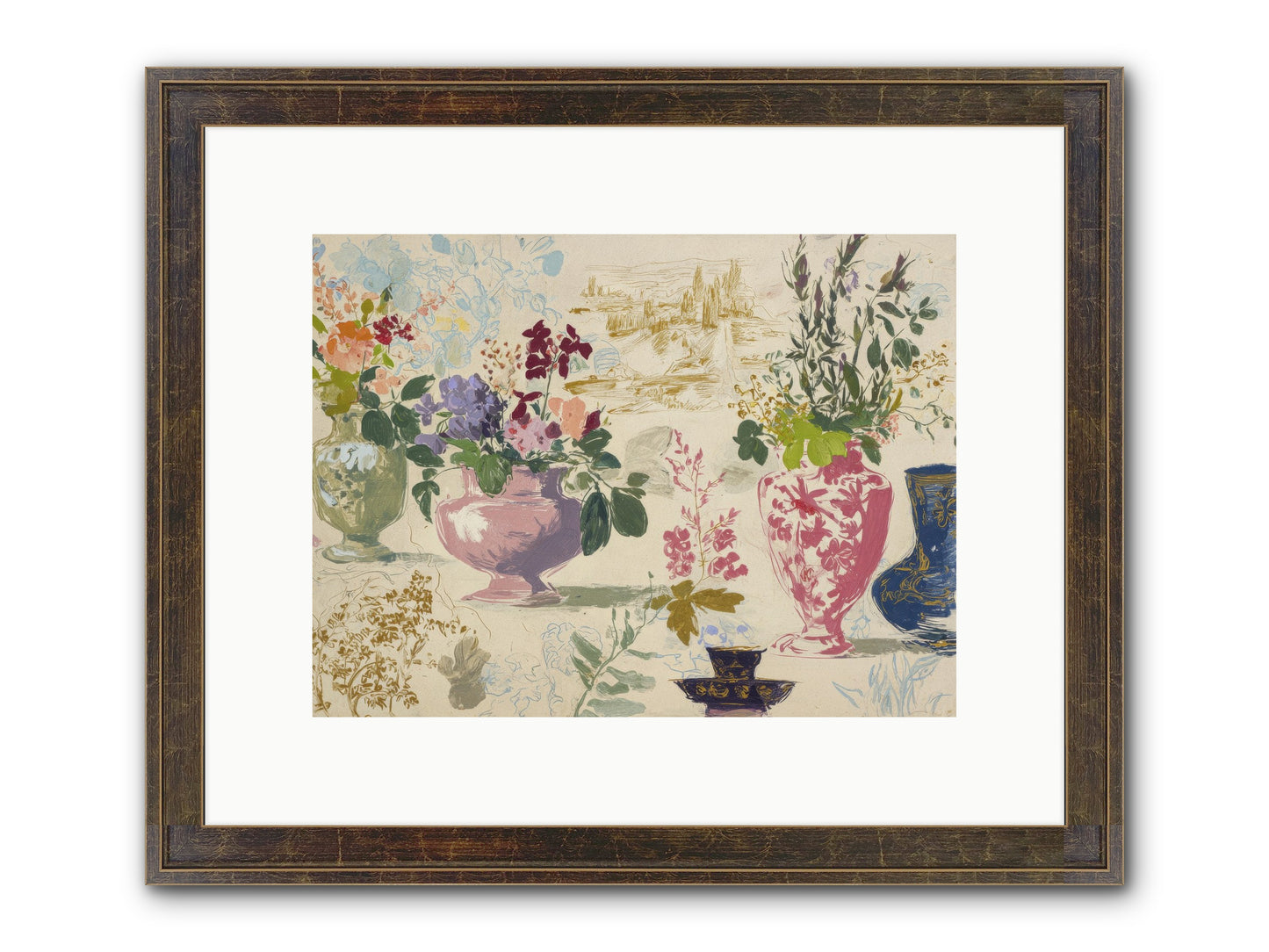 A Theory Of Teacups Framed Print - Slimwoods Black/Gold 12x9