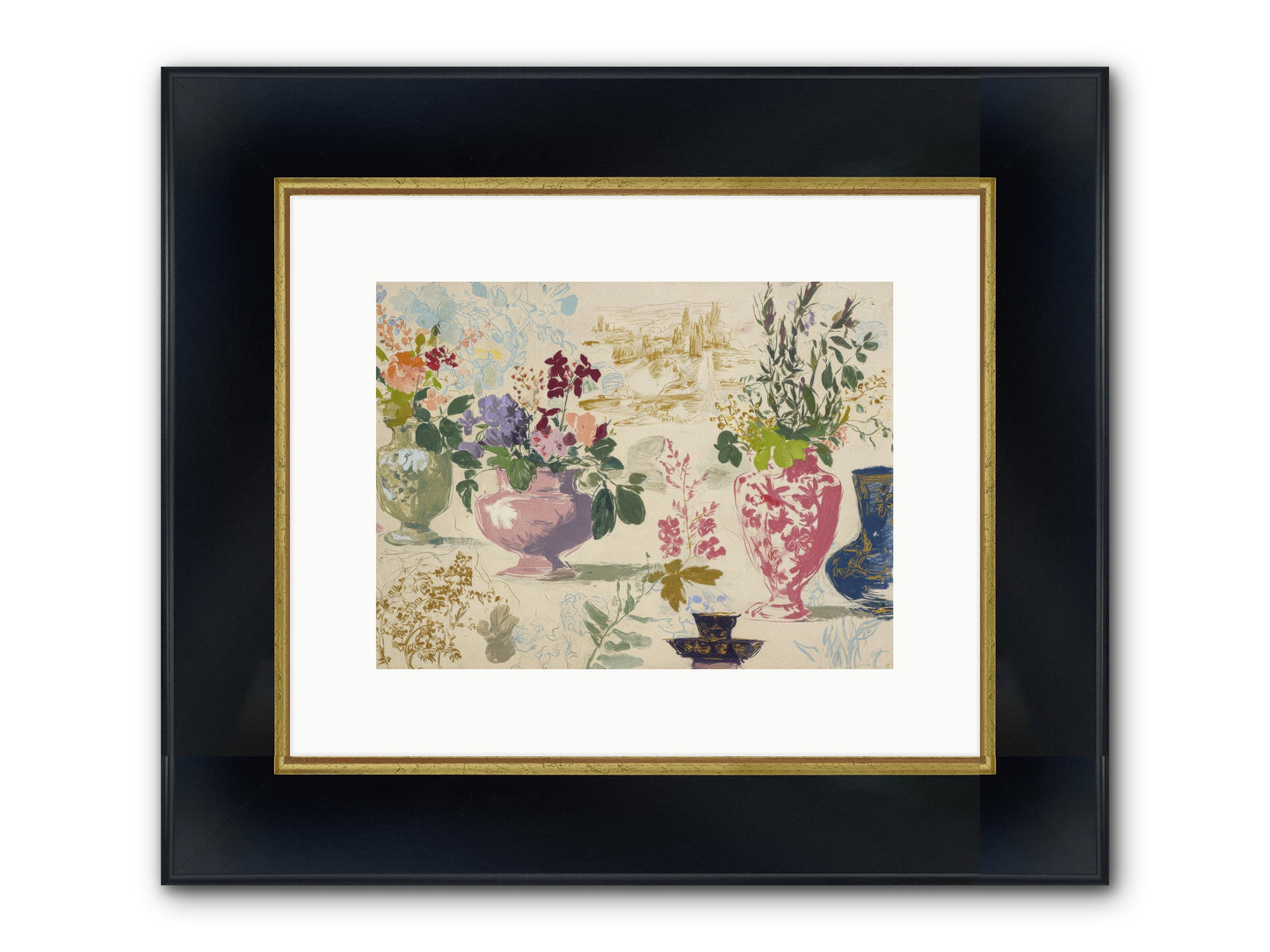 A Theory Of Teacups Framed Print - Wide Black w/Gold 12x9