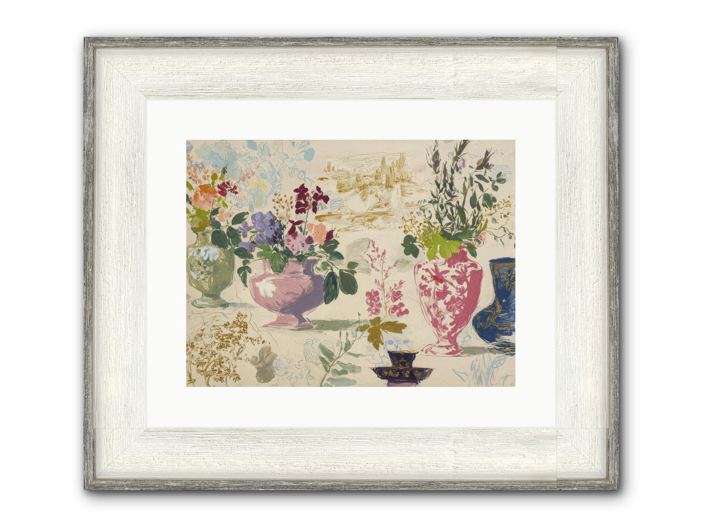 A Theory Of Teacups Framed Print - Driftwood White 16x12