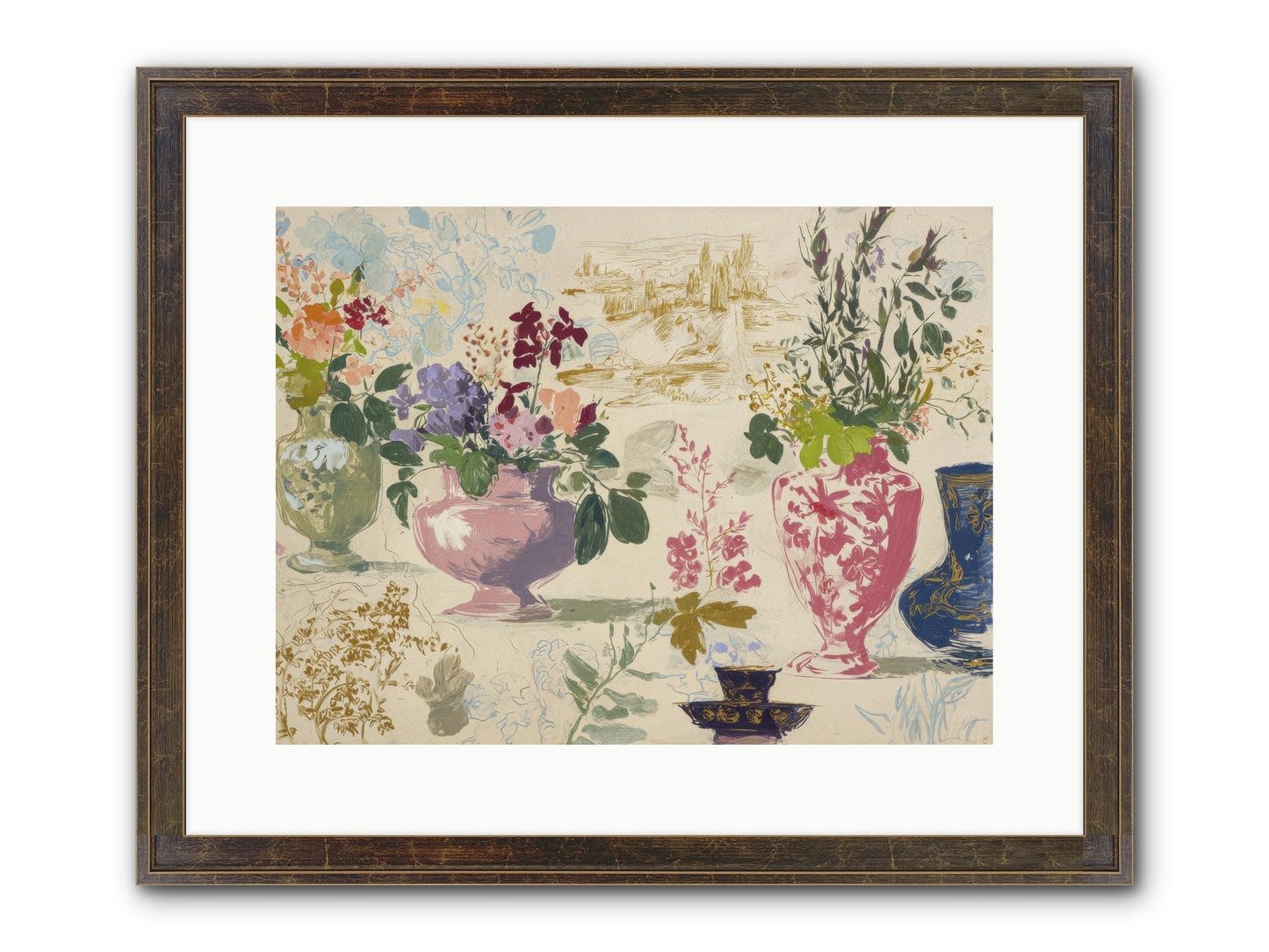 A Theory Of Teacups Framed Print - Slimwoods Black/Gold 16x12