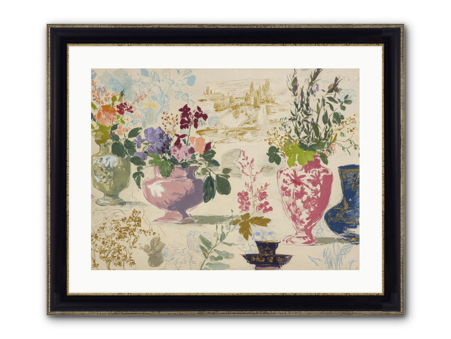 A Theory Of Teacups Framed Print - Black & Gold 24x18