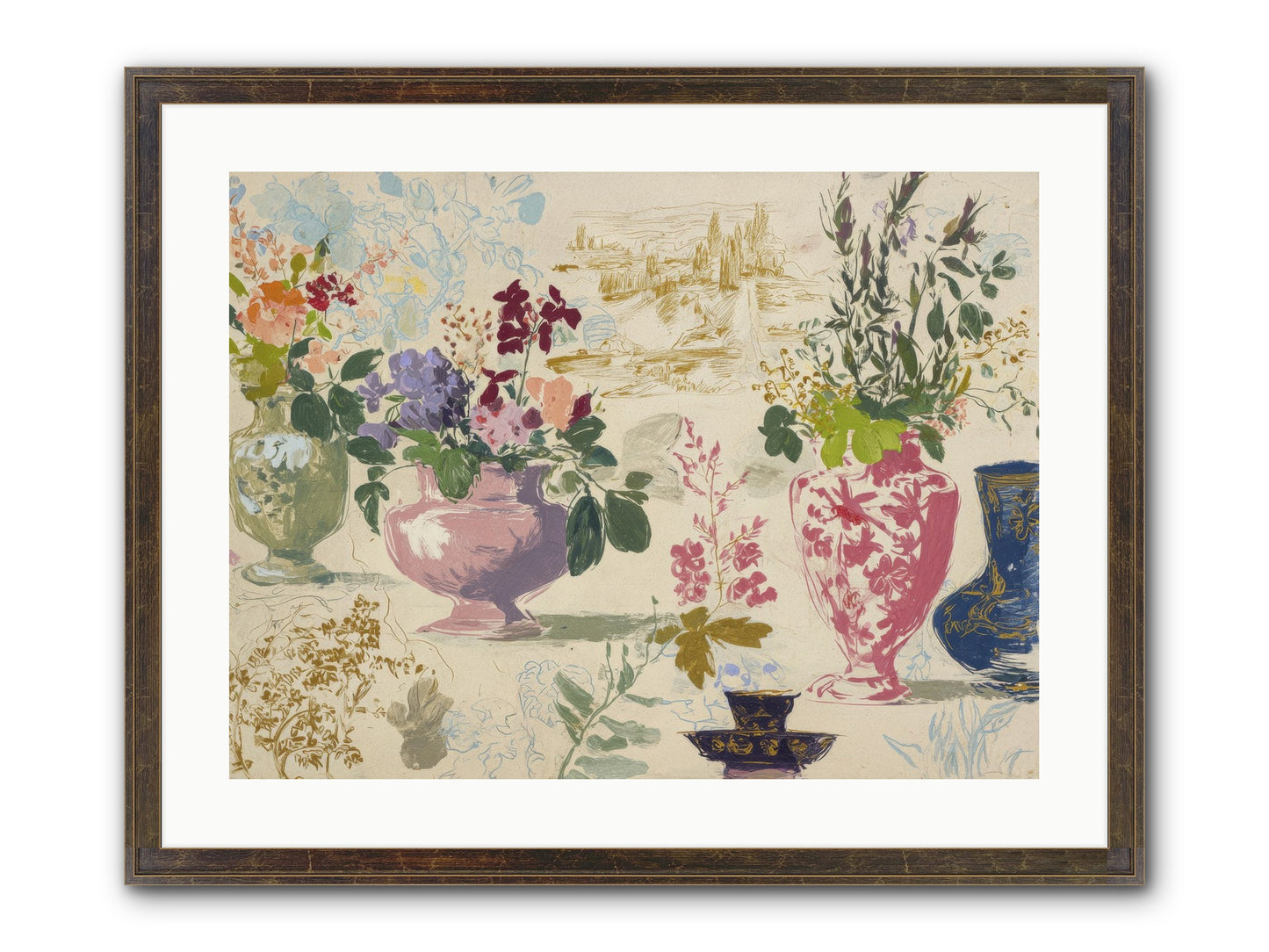 A Theory Of Teacups Framed Print - Slimwoods Black/Gold 24x18