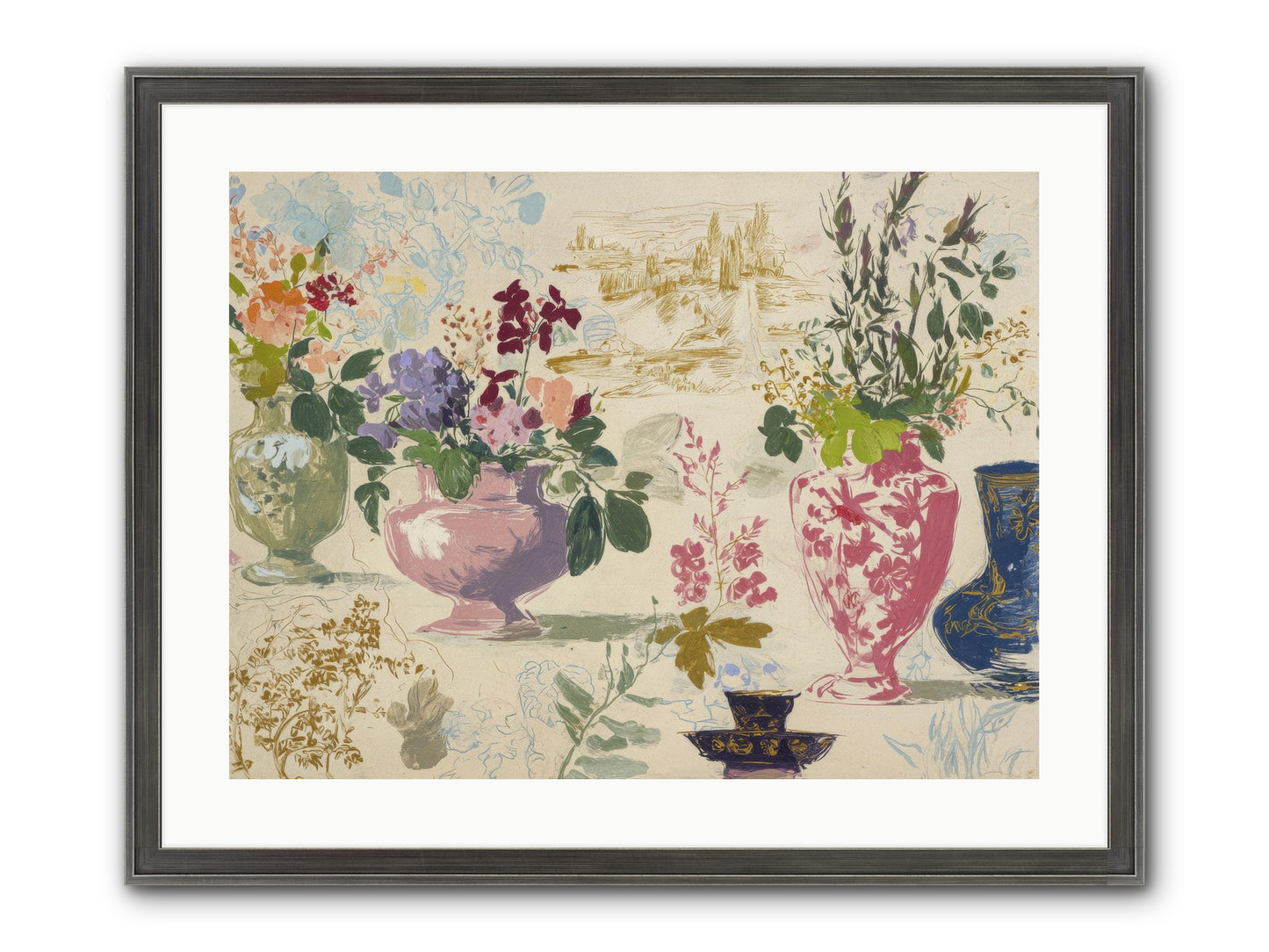 A Theory Of Teacups Framed Print - Slimwoods Black/Silver 24x18