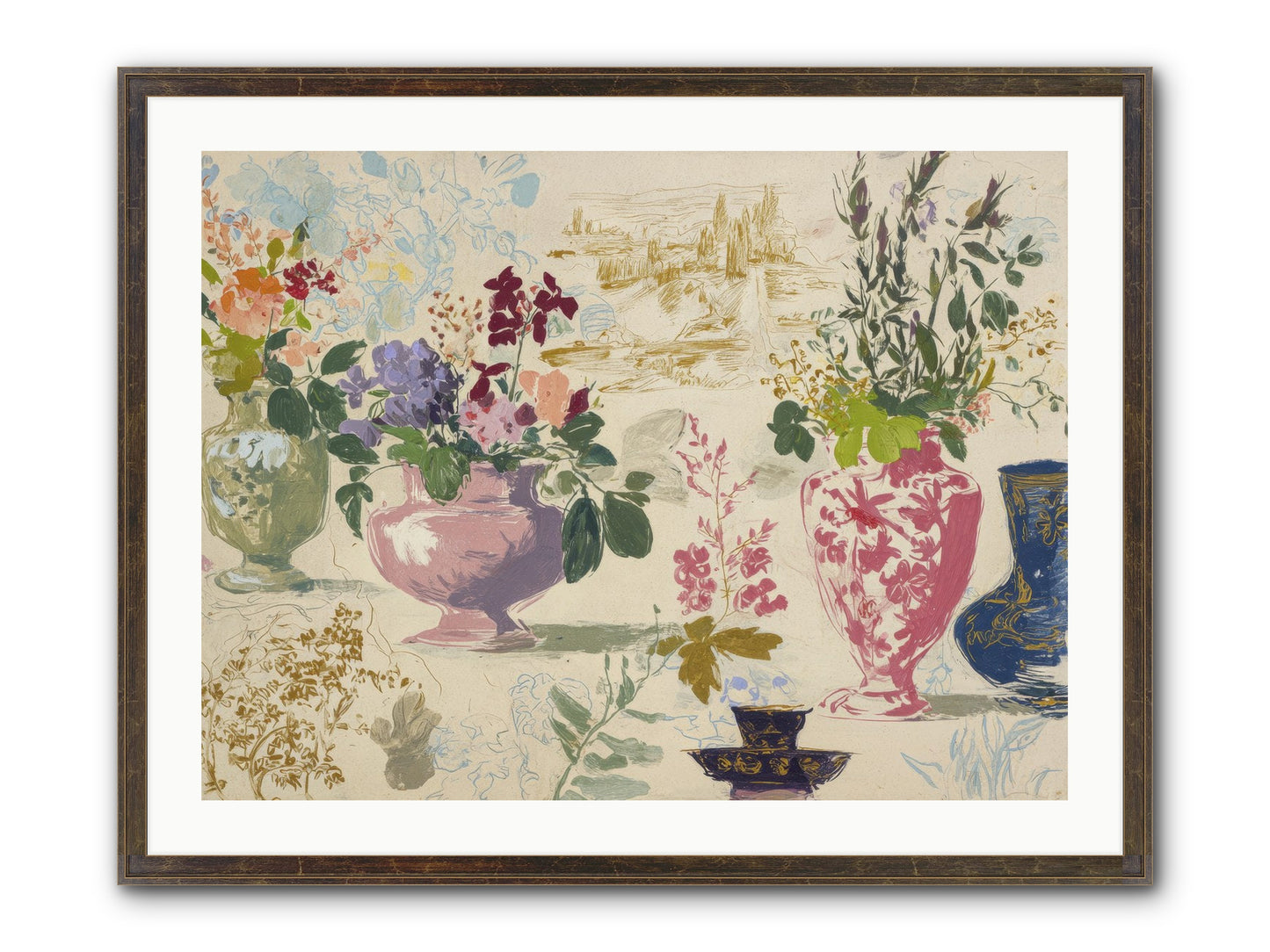 A Theory Of Teacups Framed Print - Slimwoods Black/Gold 32x24
