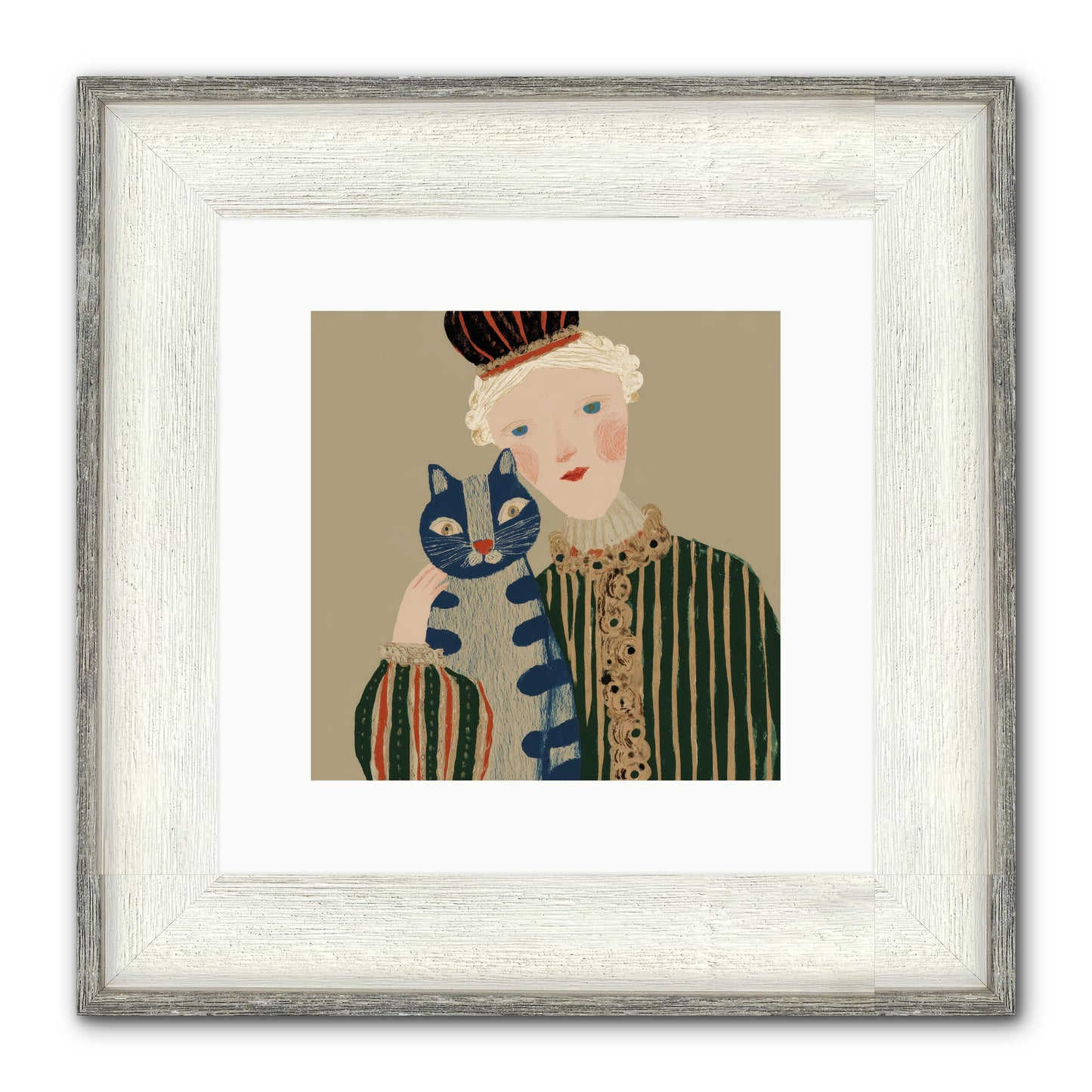 A Trace Of Gold Framed Print - Driftwood White 10x10
