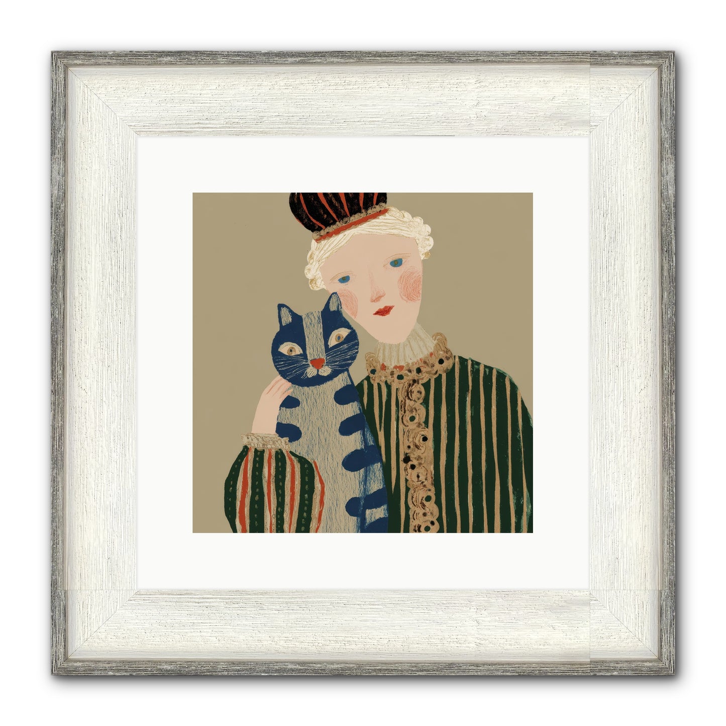 A Trace Of Gold Framed Print - Driftwood White 12x12