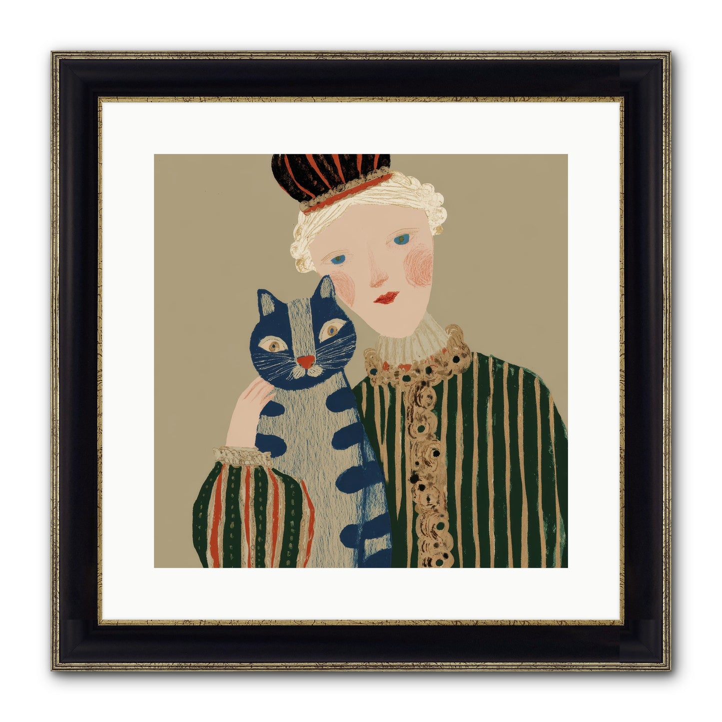 A Trace Of Gold Framed Print - Black & Gold 16x16