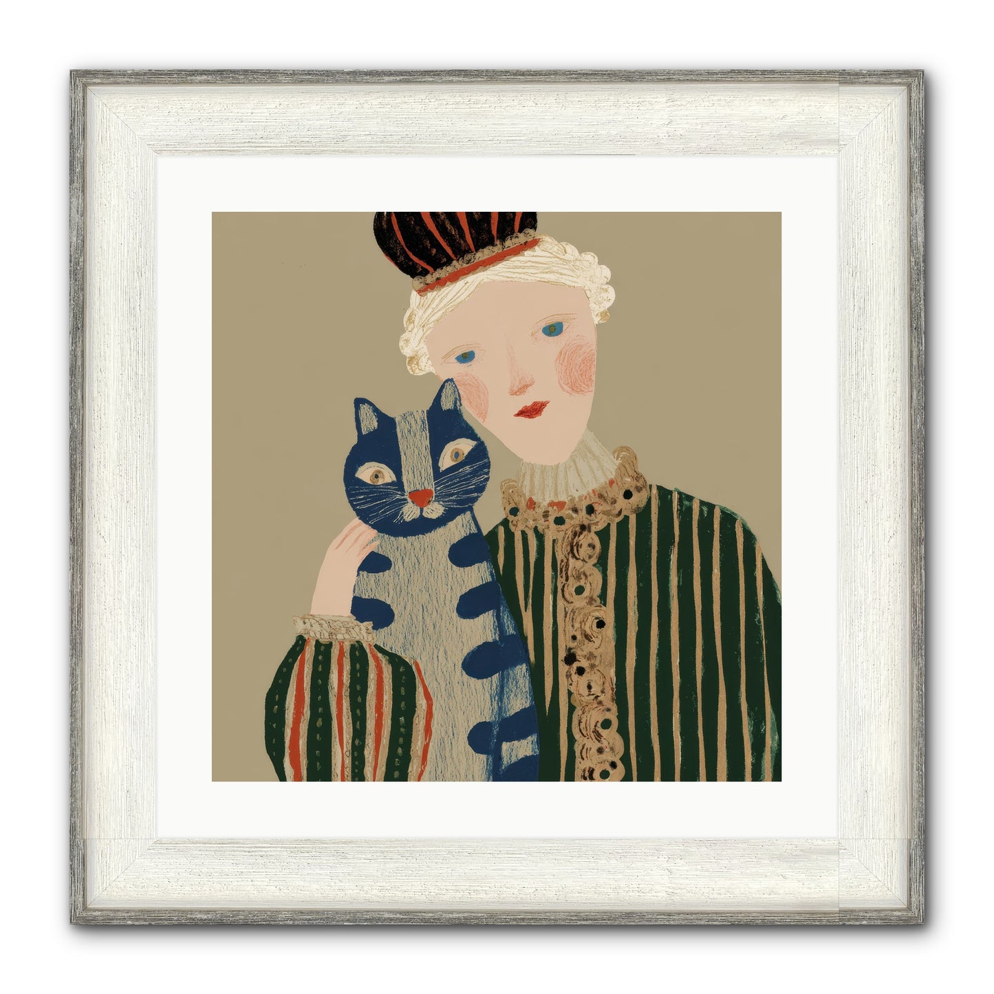 A Trace Of Gold Framed Print - Driftwood White 20x20