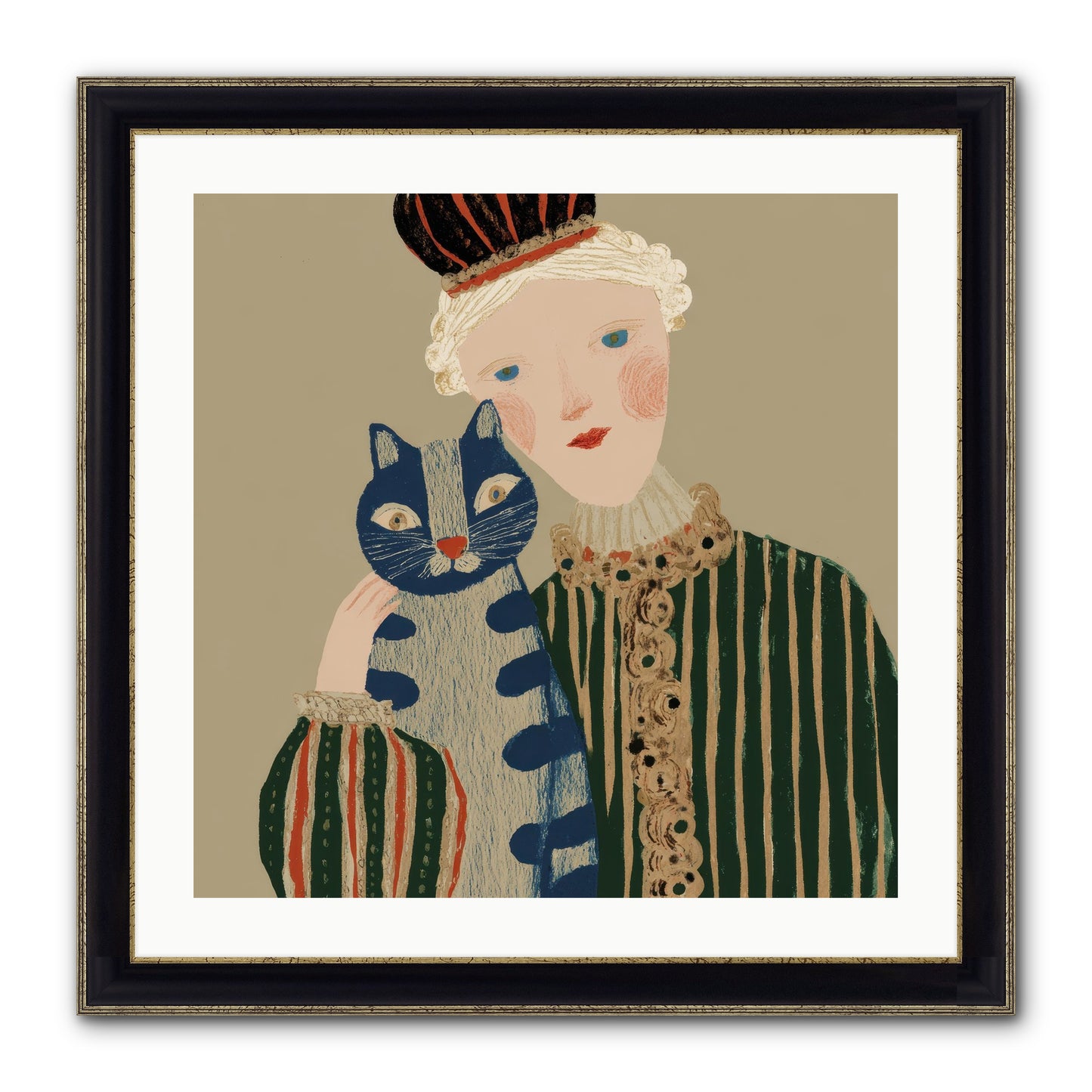 A Trace Of Gold Framed Print - Black & Gold 24x24