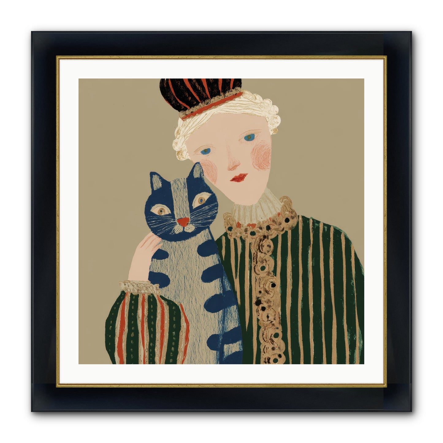A Trace Of Gold Framed Print - Wide Black w/Gold 30x30