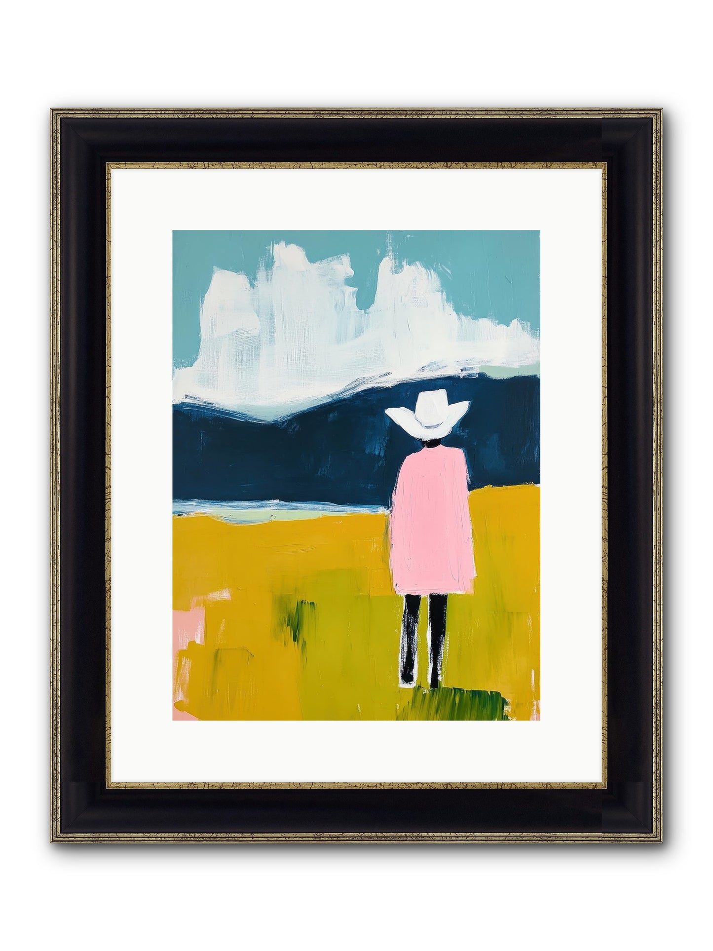 Abandoned Corral Framed Print - Black & Gold 12x16