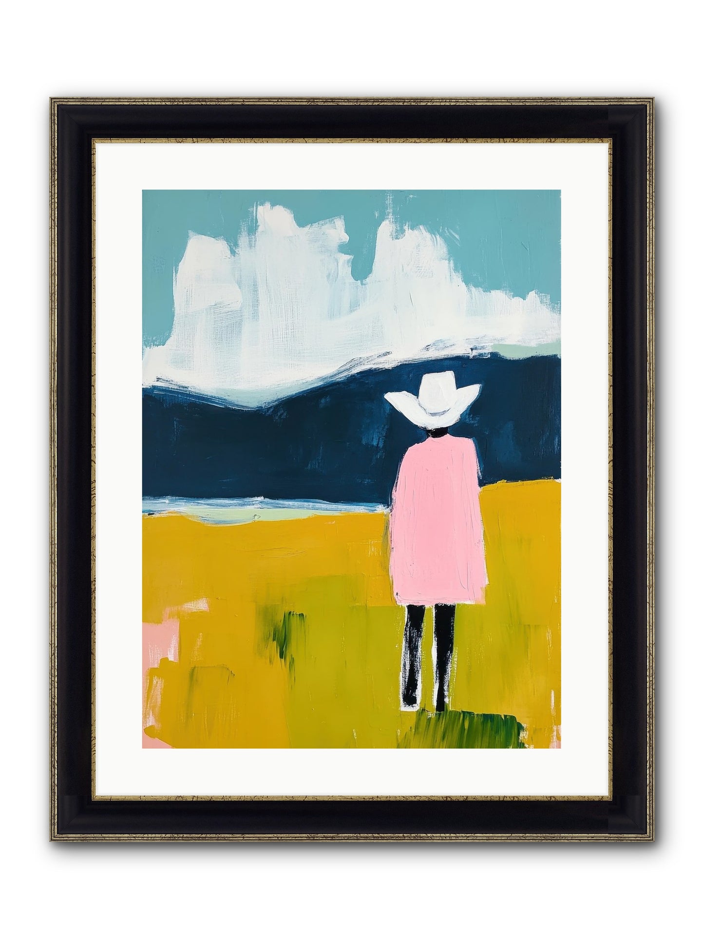 Abandoned Corral Framed Print - Black & Gold 18x24