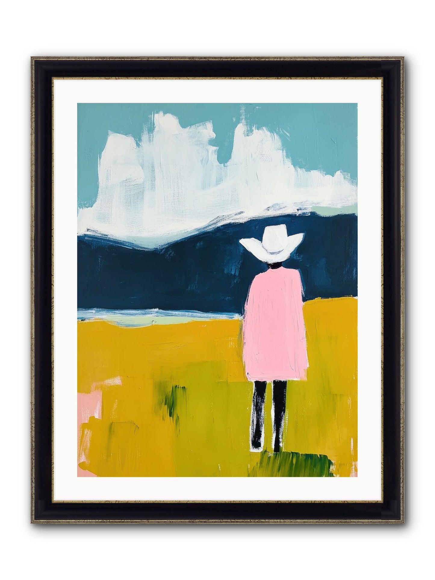 Abandoned Corral Framed Print - Black & Gold 24x32