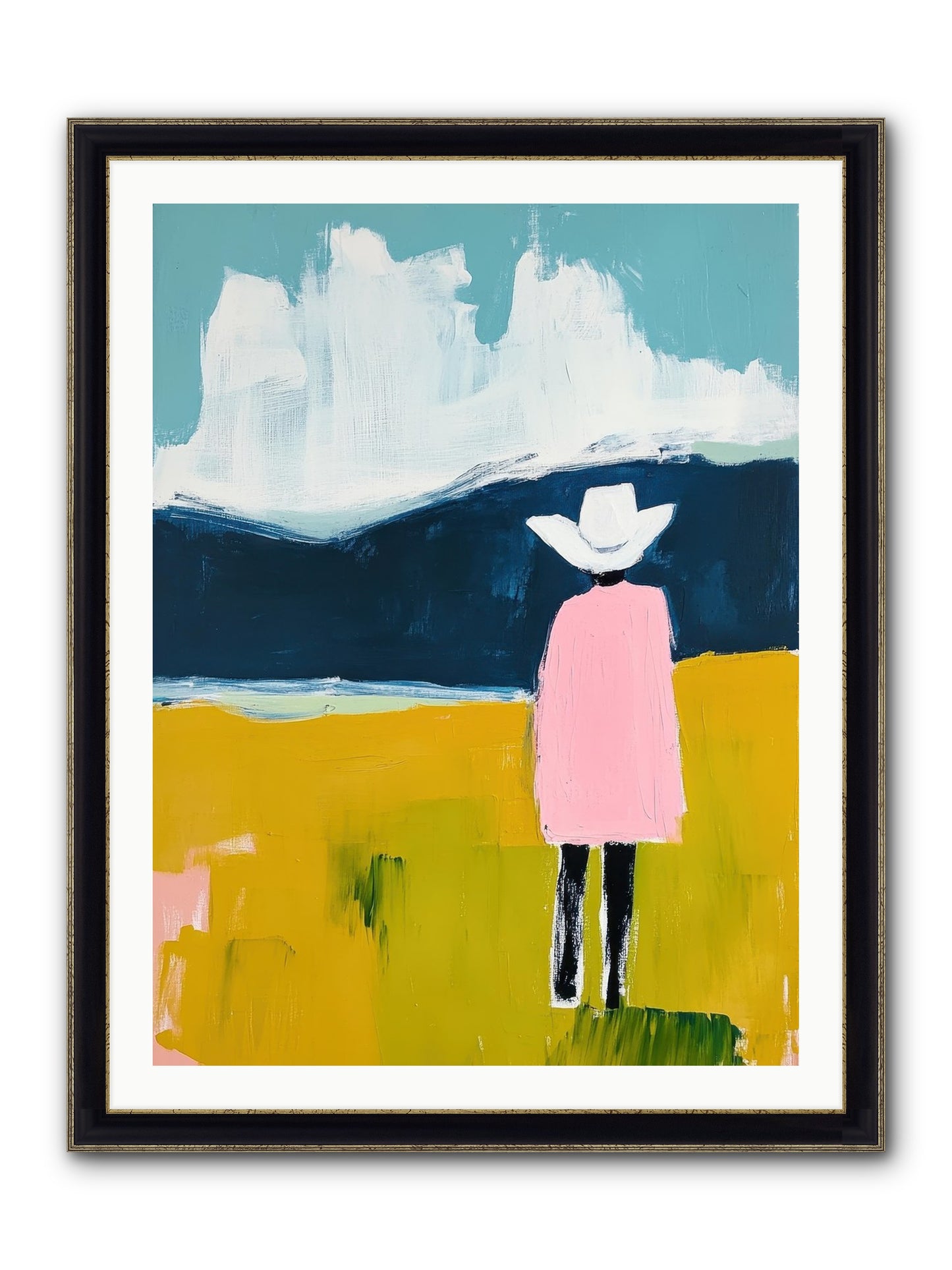 Abandoned Corral Framed Print - Black & Gold 30x40