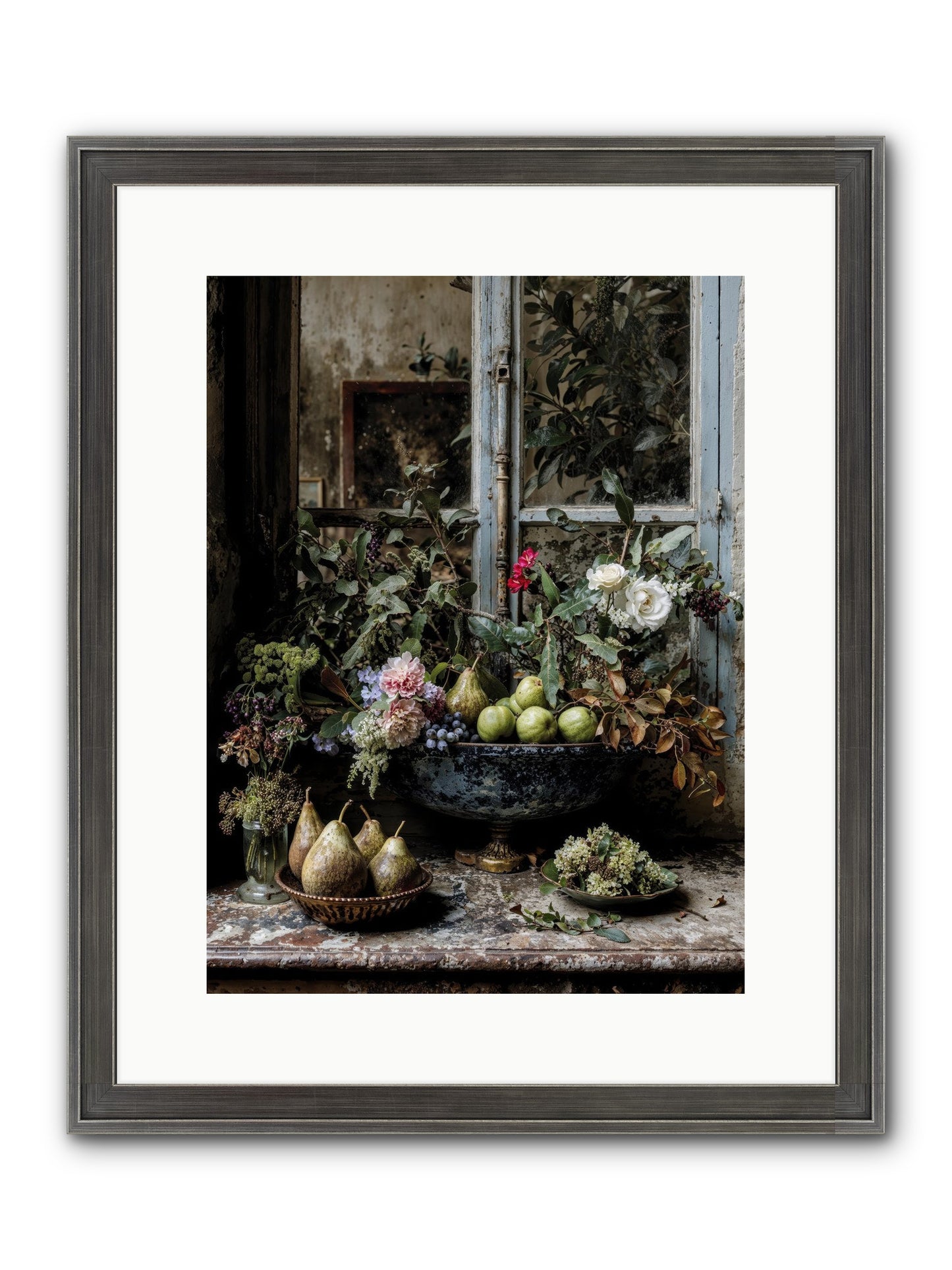 Abbondanza Framed Print - Slimwoods Black/Silver 12x16