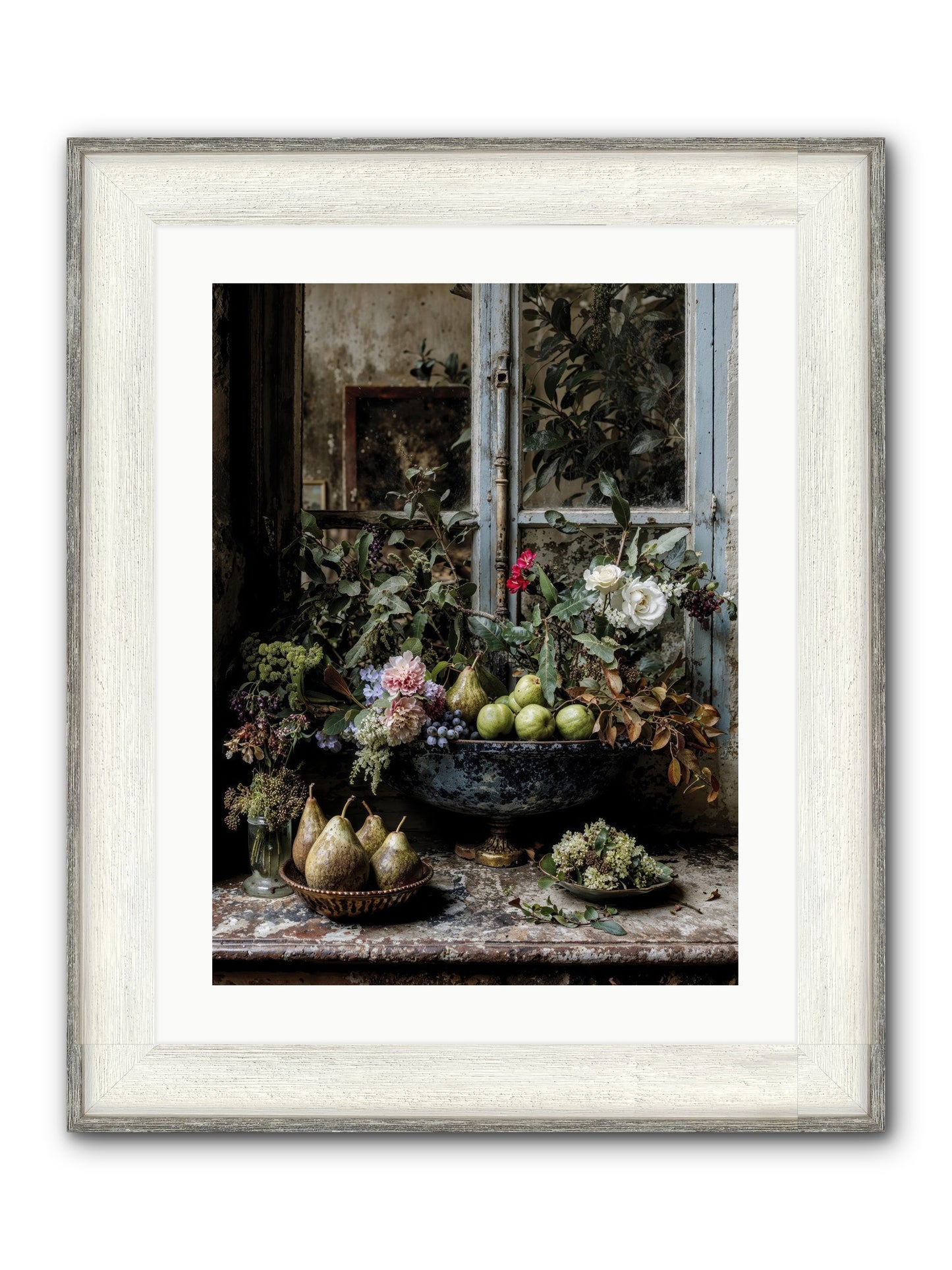 Abbondanza Framed Print - Driftwood White 18x24