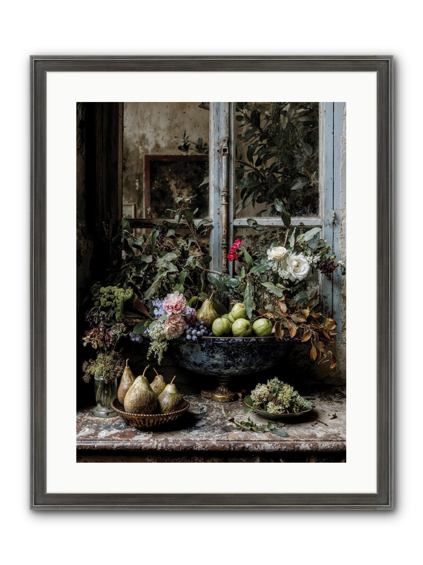 Abbondanza Framed Print - Slimwoods Black/Silver 18x24