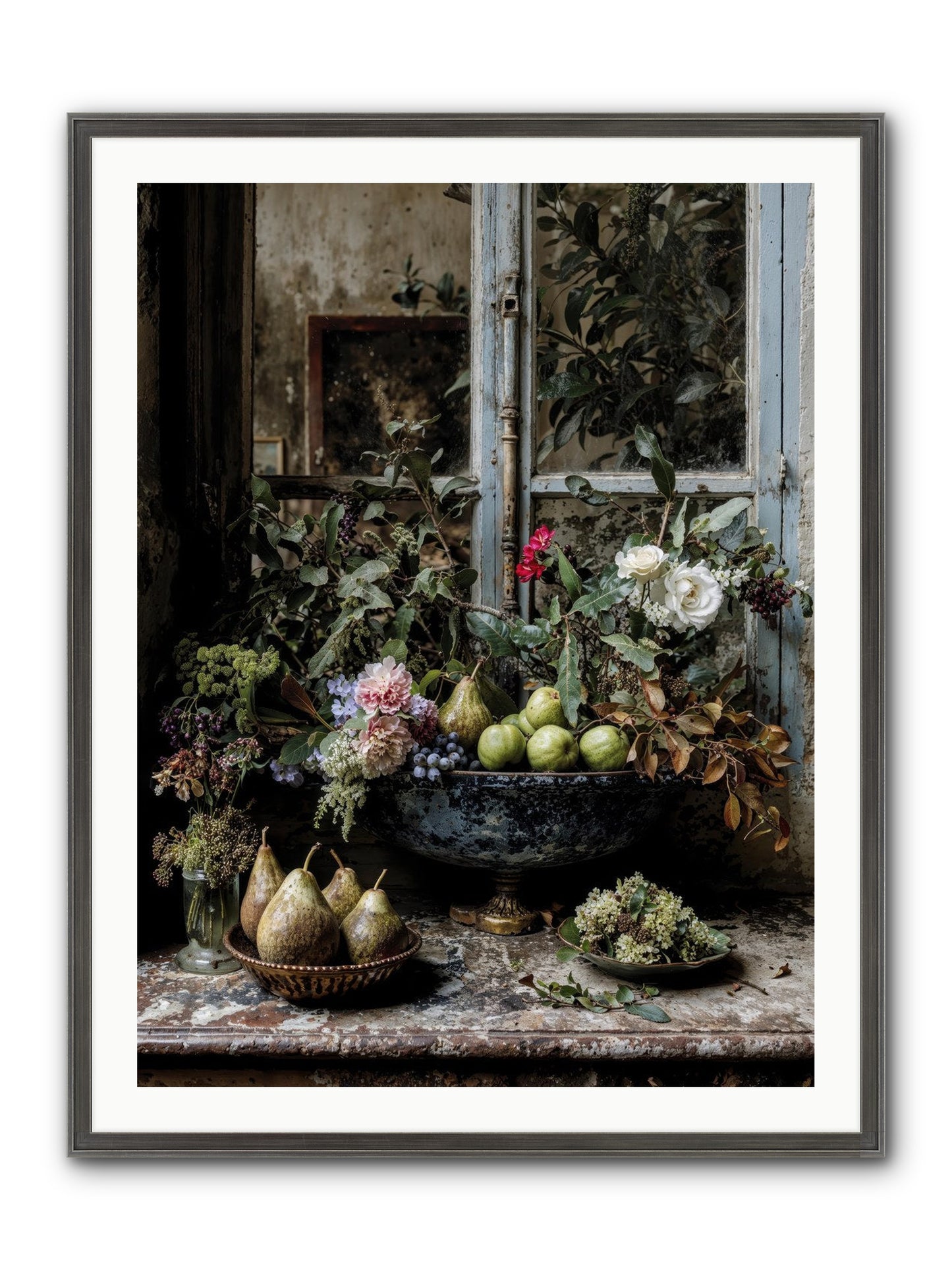 Abbondanza Framed Print - Slimwoods Black/Silver 30x40