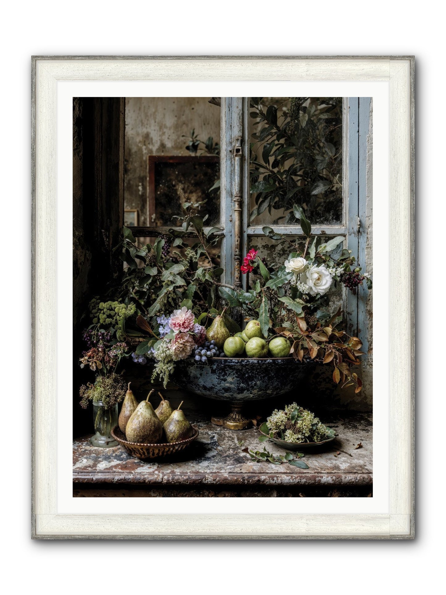 Abbondanza Framed Print - Driftwood White 36x48