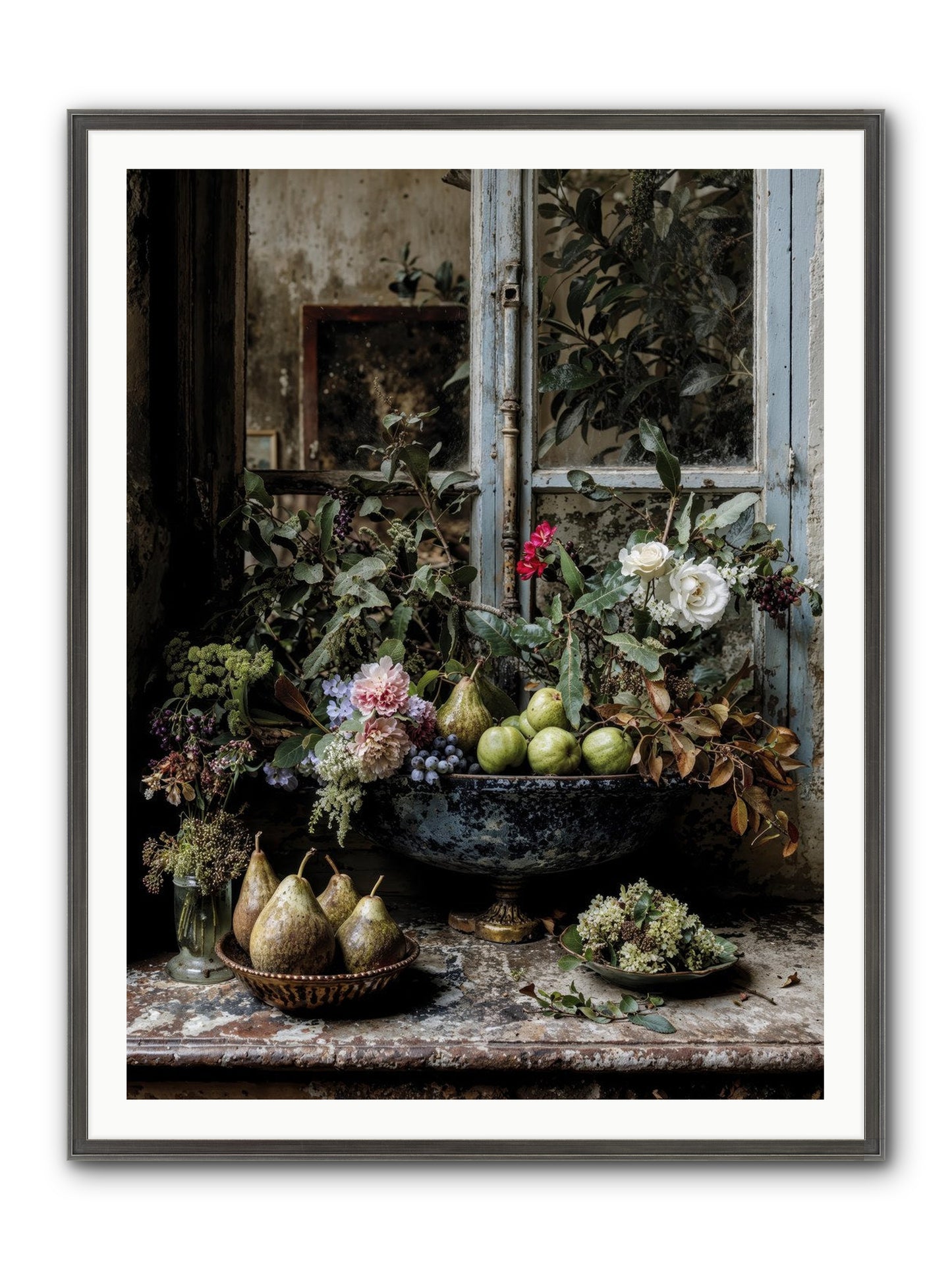 Abbondanza Framed Print - Slimwoods Black/Silver 36x48