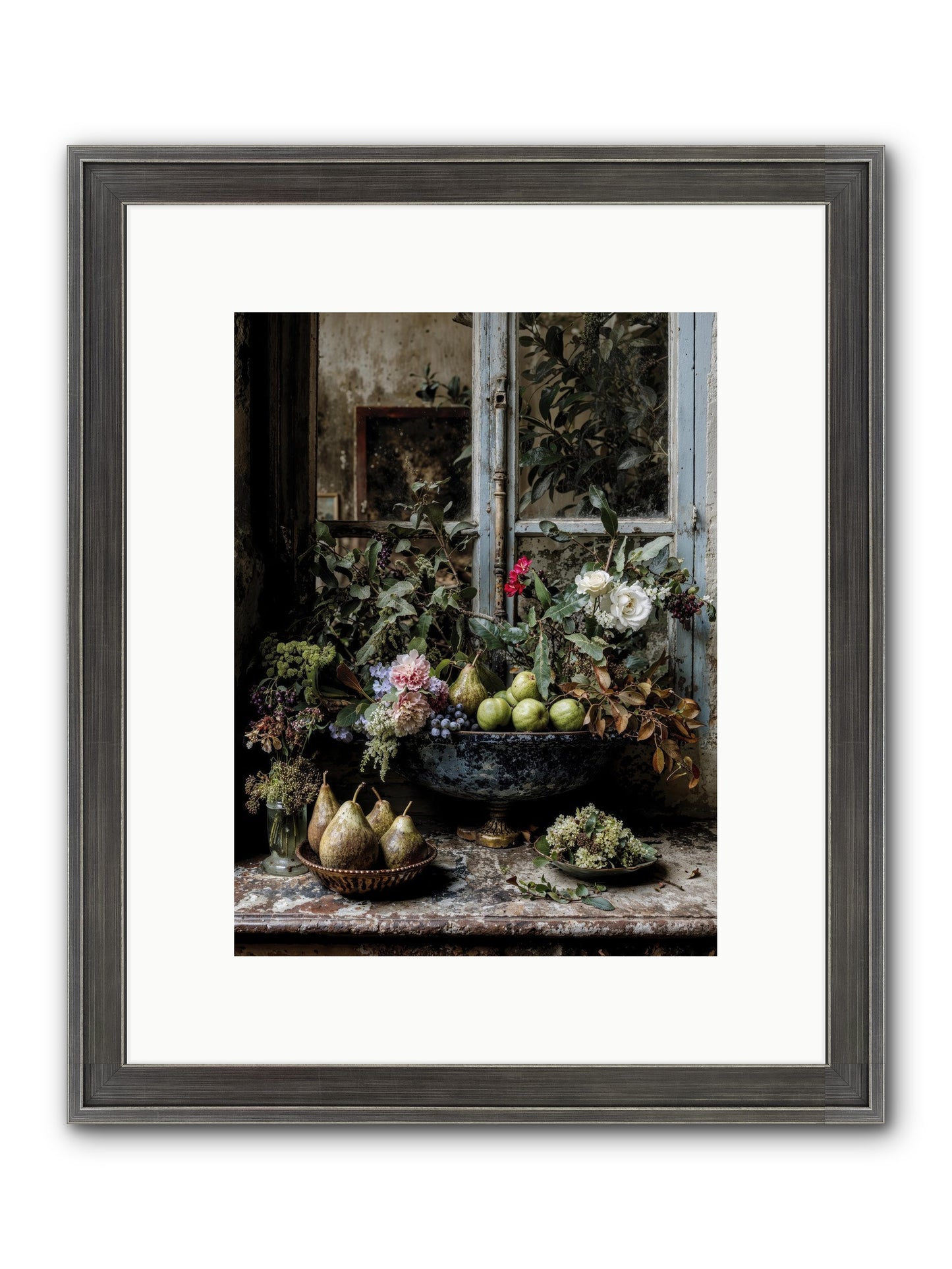 Abbondanza Framed Print - Slimwoods Black/Silver 9x12