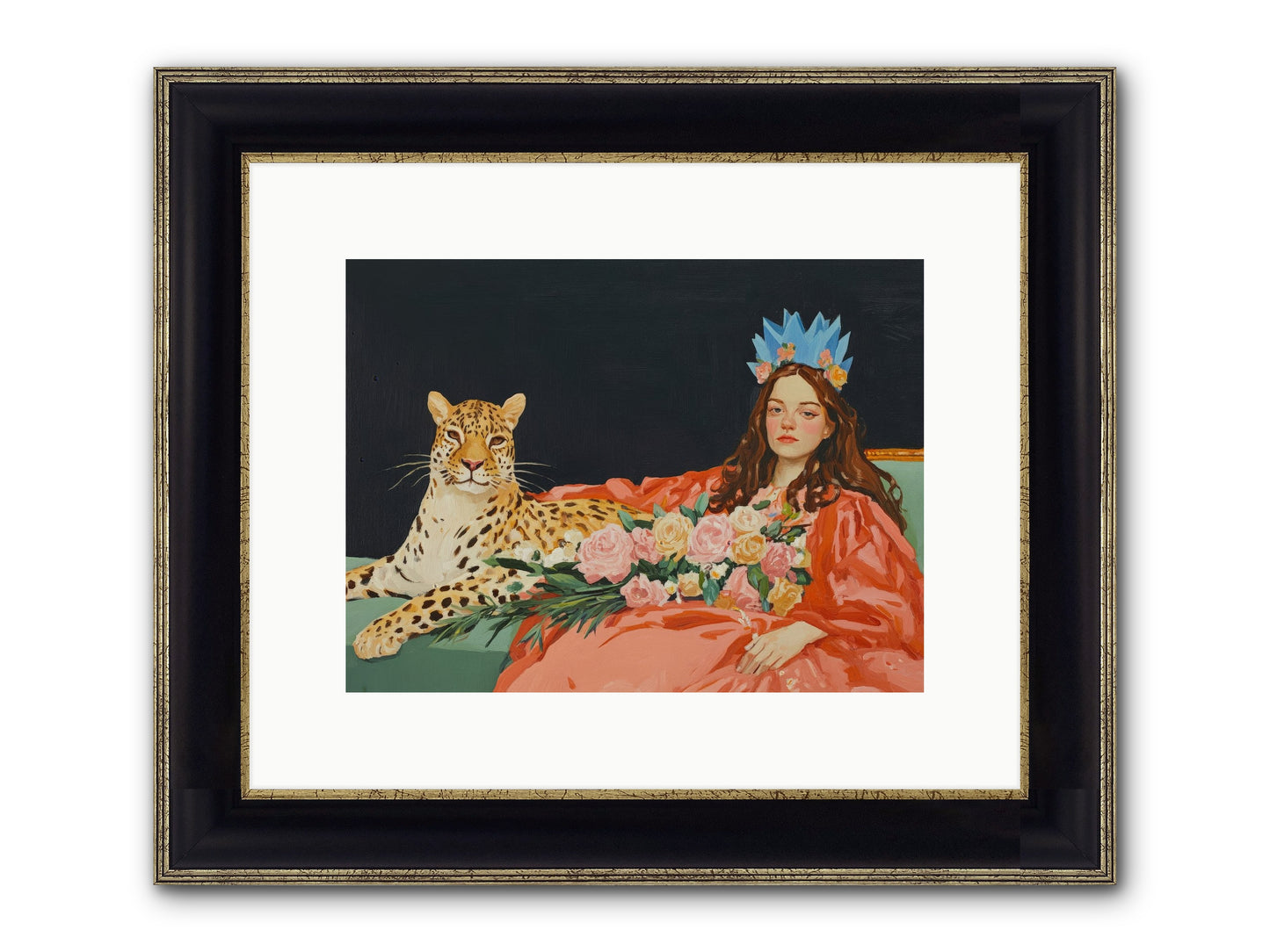 According To Lily Light Framed Print - Black & Gold 12x9