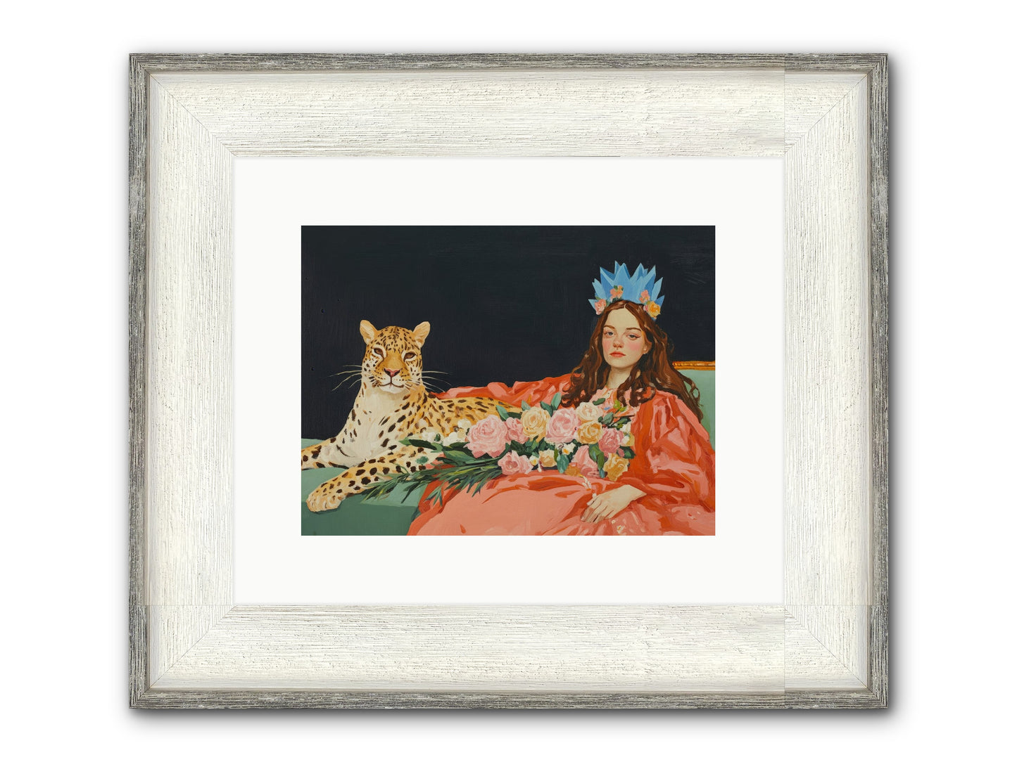 According To Lily Light Framed Print - Driftwood White 12x9