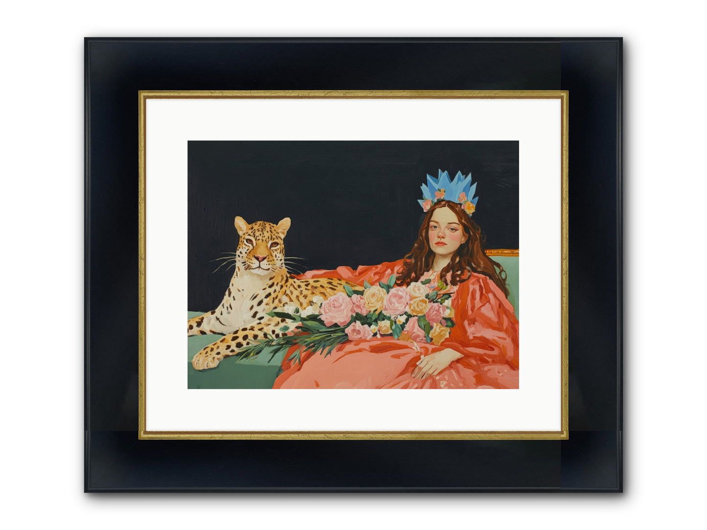 According To Lily Light Framed Print - Wide Black w/Gold 16x12
