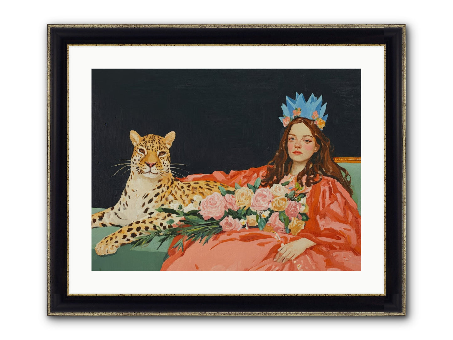 According To Lily Light Framed Print - Black & Gold 24x18