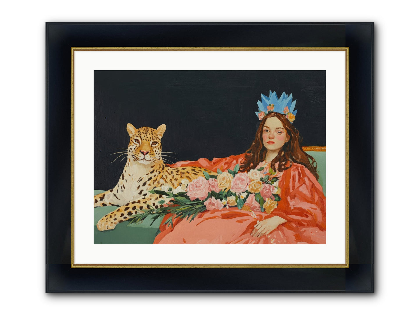 According To Lily Light Framed Print - Wide Black w/Gold 24x18