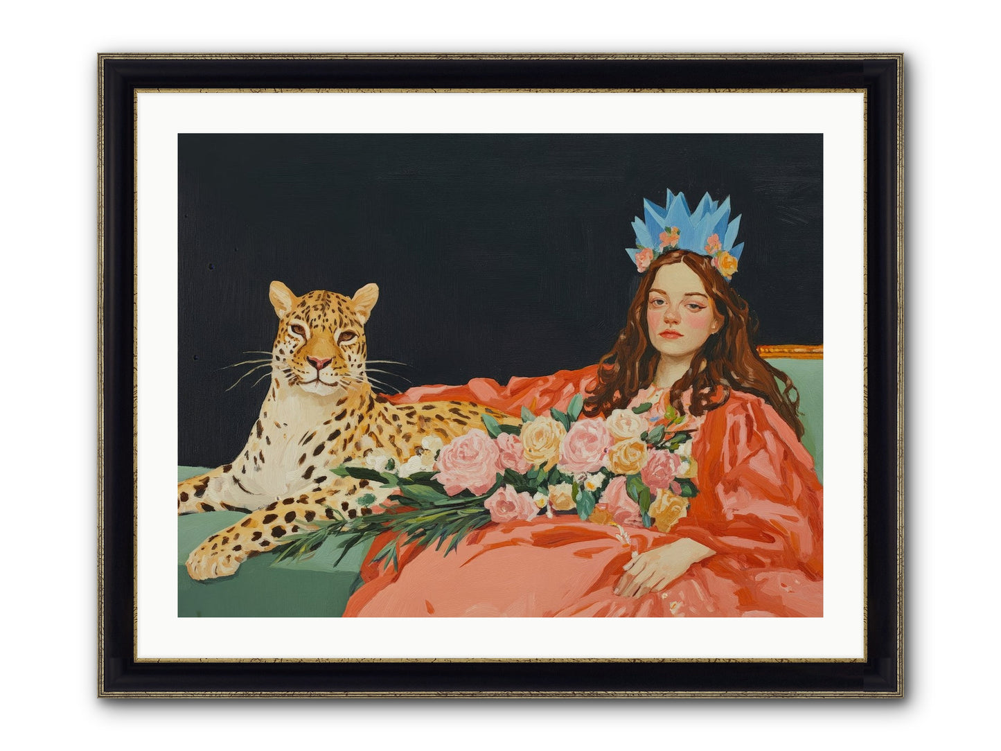 According To Lily Light Framed Print - Black & Gold 32x24