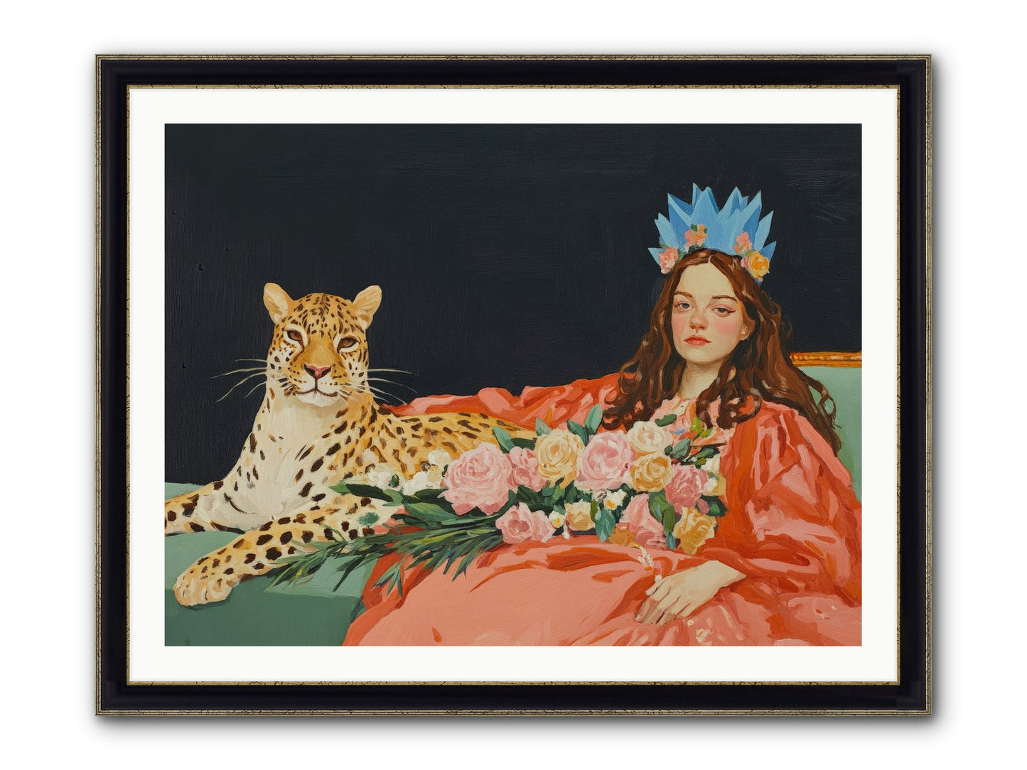 According To Lily Light Framed Print - Black & Gold 40x30
