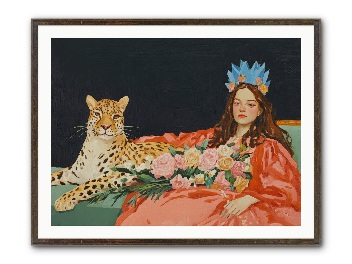 According To Lily Light Framed Print - Slimwoods Black/Gold 40x30