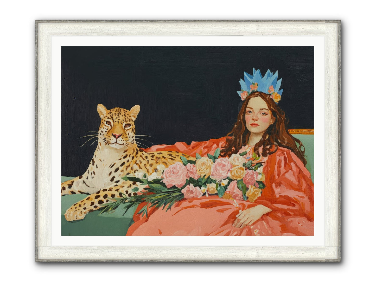 According To Lily Light Framed Print - Driftwood White 48x36