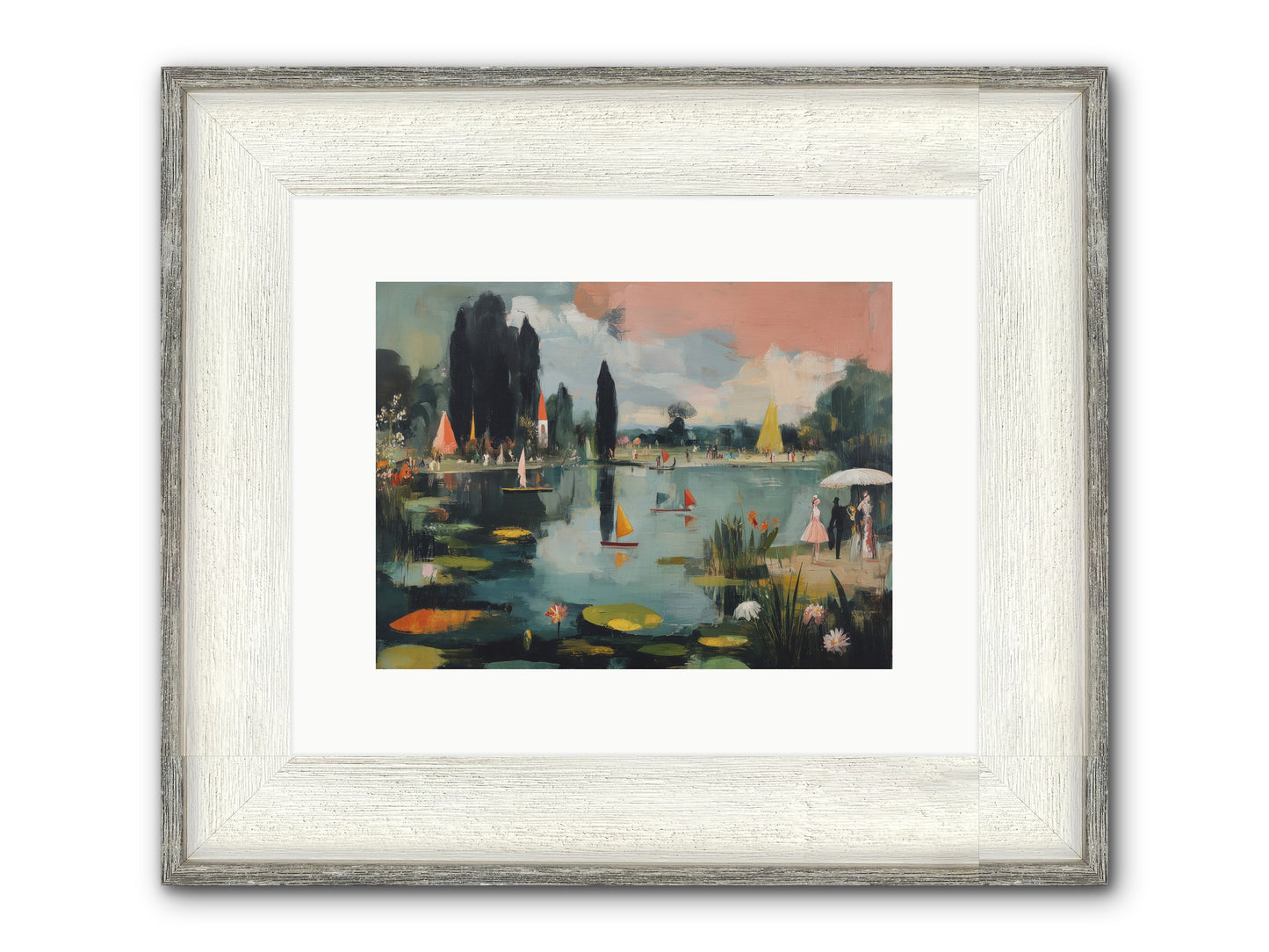 Across Still Waters Framed Print - Driftwood White 12x9
