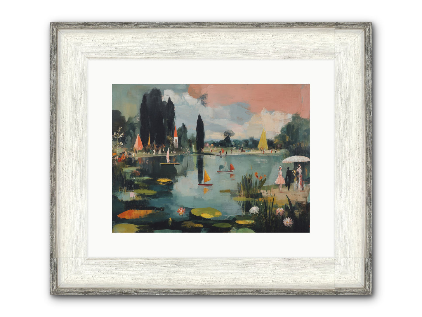 Across Still Waters Framed Print - Driftwood White 16x12
