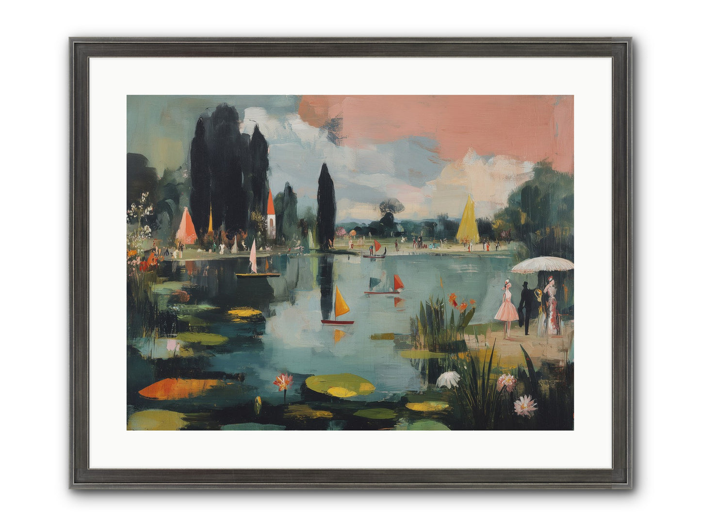 Across Still Waters Framed Print - Slimwoods Black/Silver 24x18