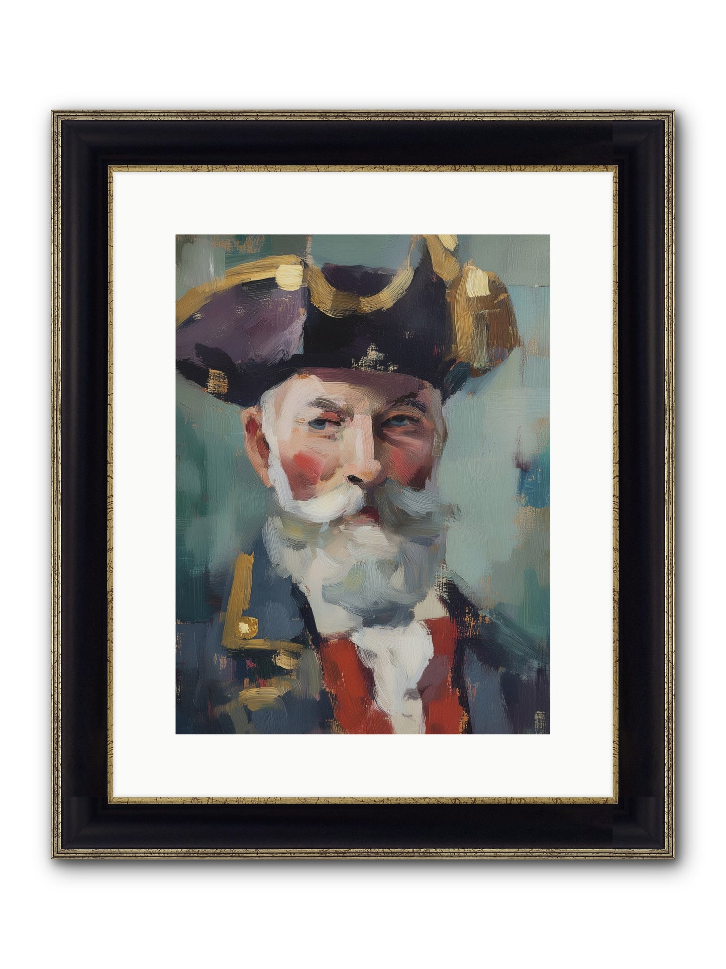 Admiral Of Ocean's Heart Framed Print - Black & Gold 12x16