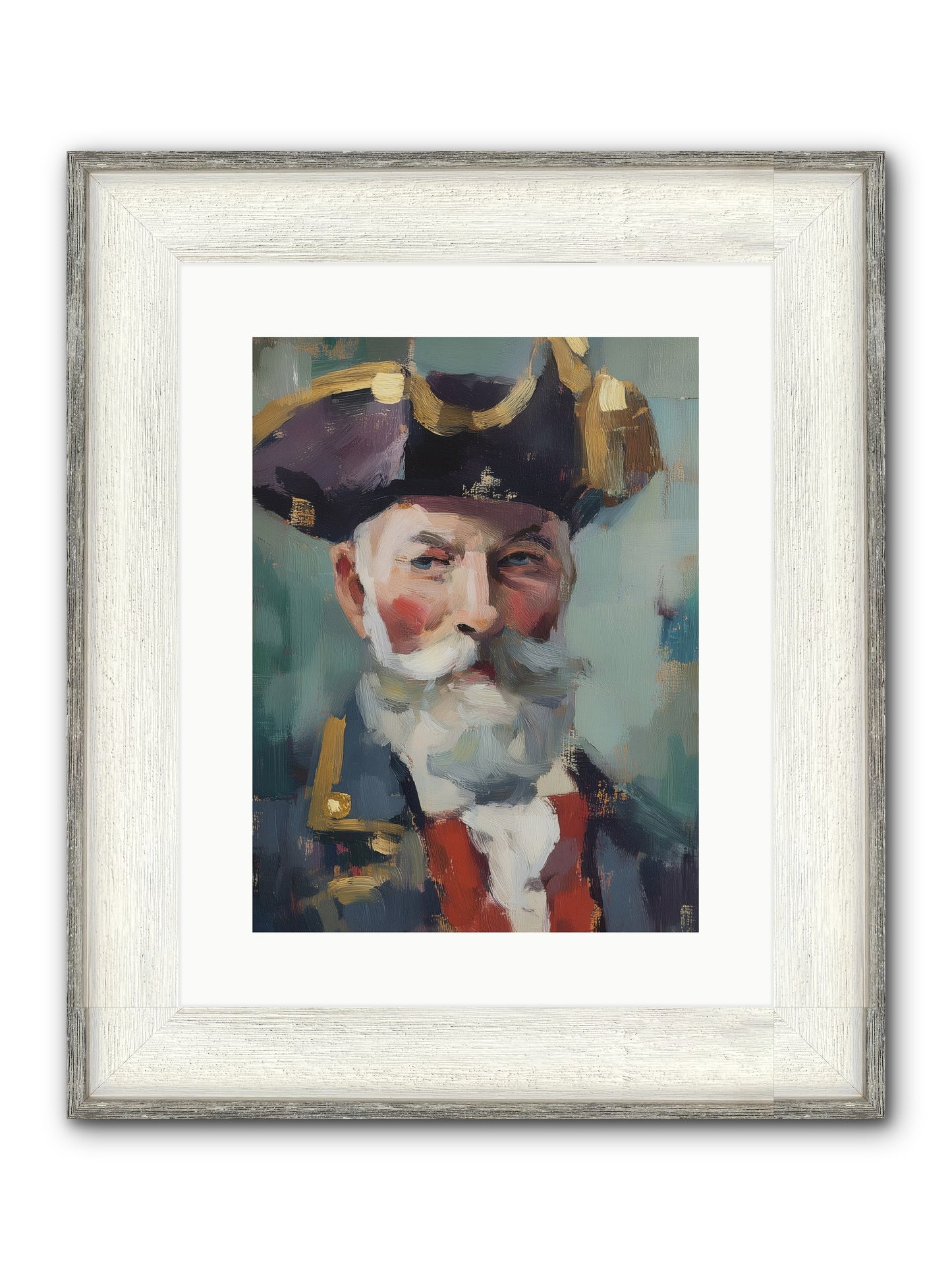 Admiral Of Ocean's Heart Framed Print - Driftwood White 12x16